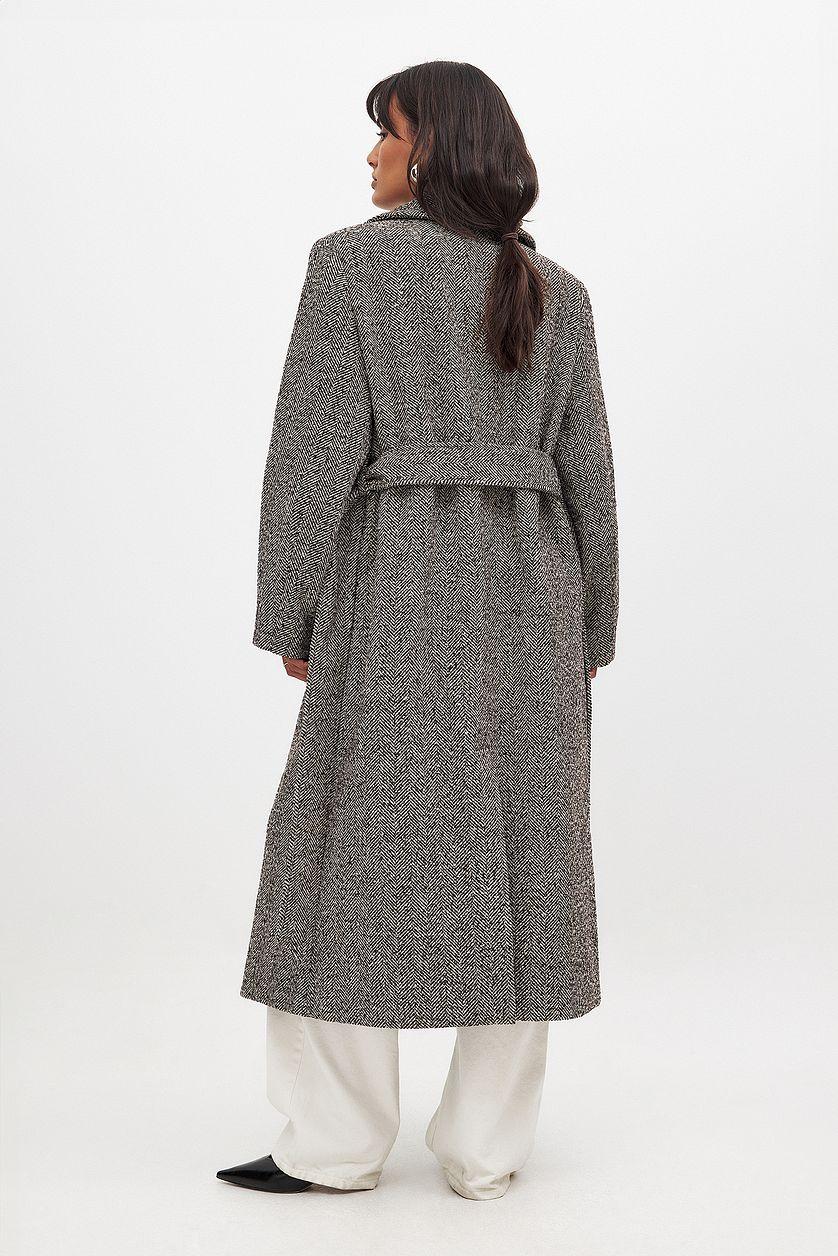 Herringbone Belted Coat Product Image