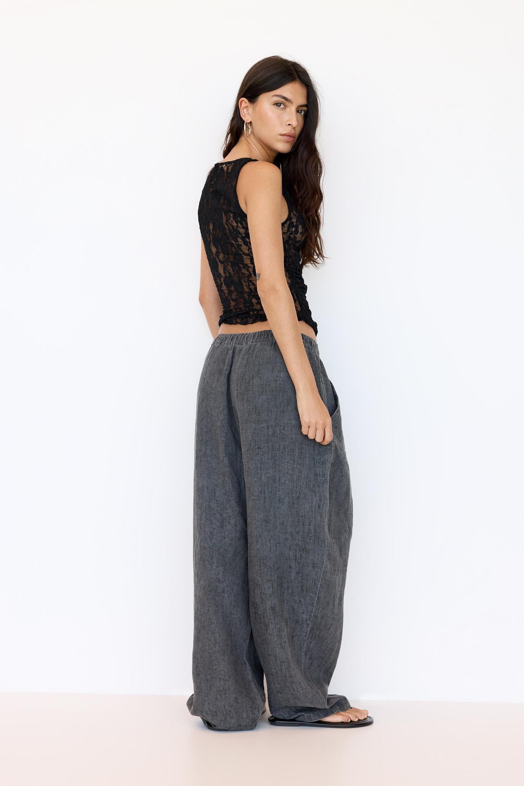 Lace top with gathered sides Product Image