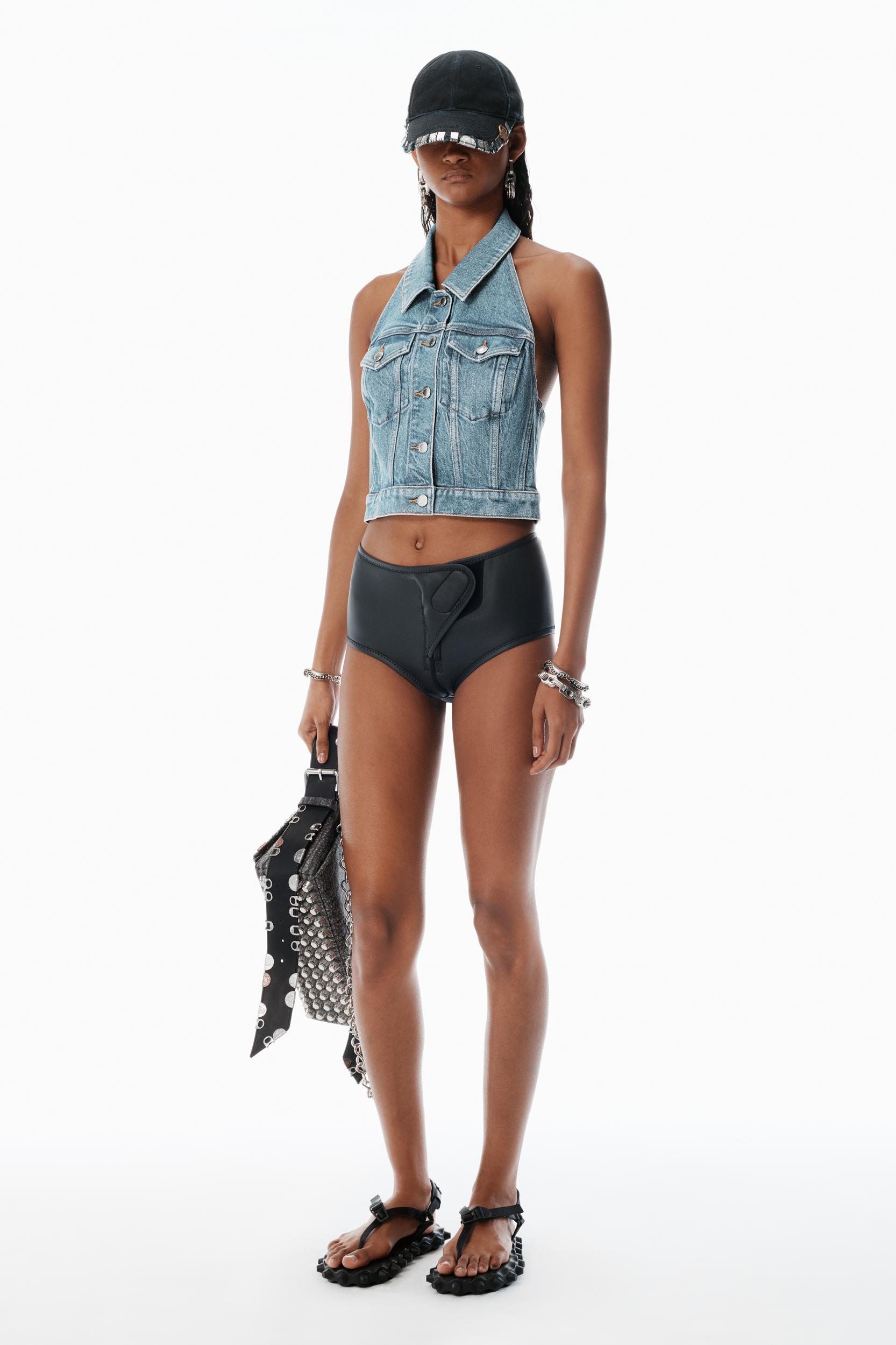 Bleach Blue Denim Halter Top Product Image