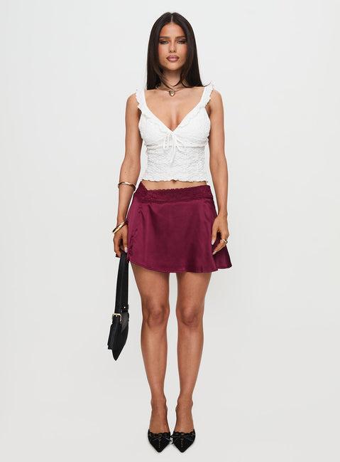 For Me Mini Skirt Burgundy Product Image