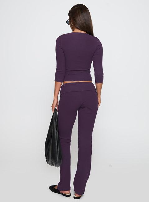 Truth Be Told Straight Leg Pant Purple Product Image