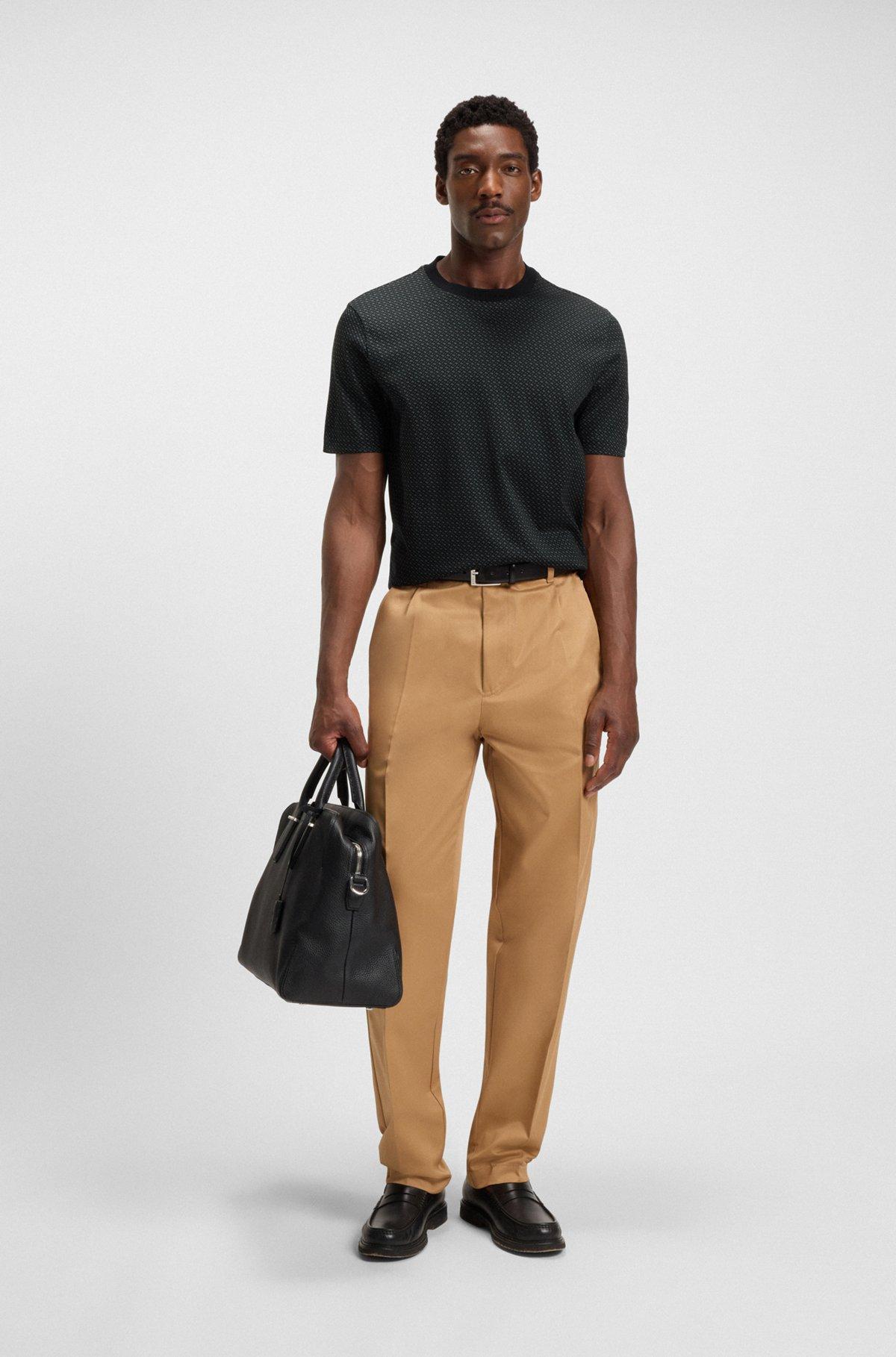 Mercerized-cotton T-shirt with two-tone monograms Product Image