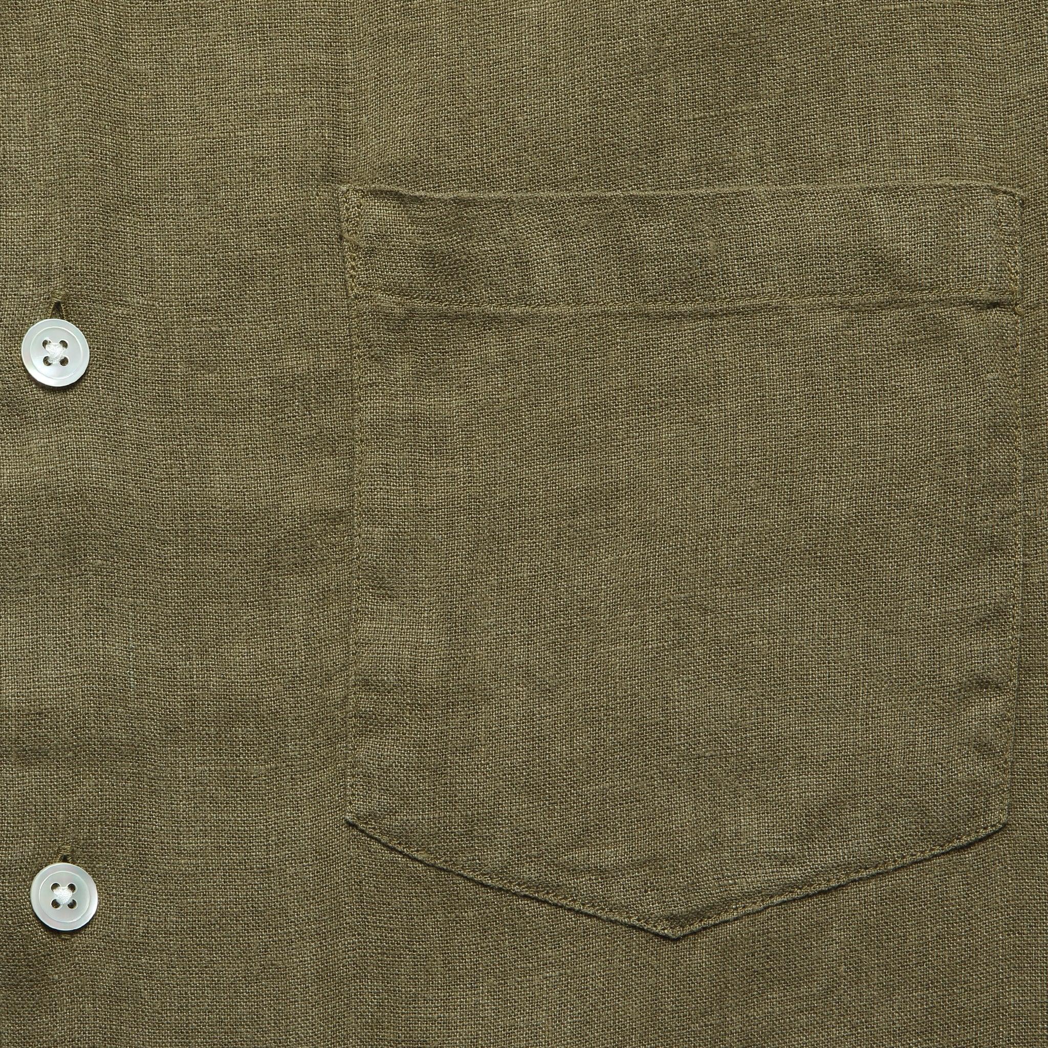Linen Camp Shirt - Olive Product Image