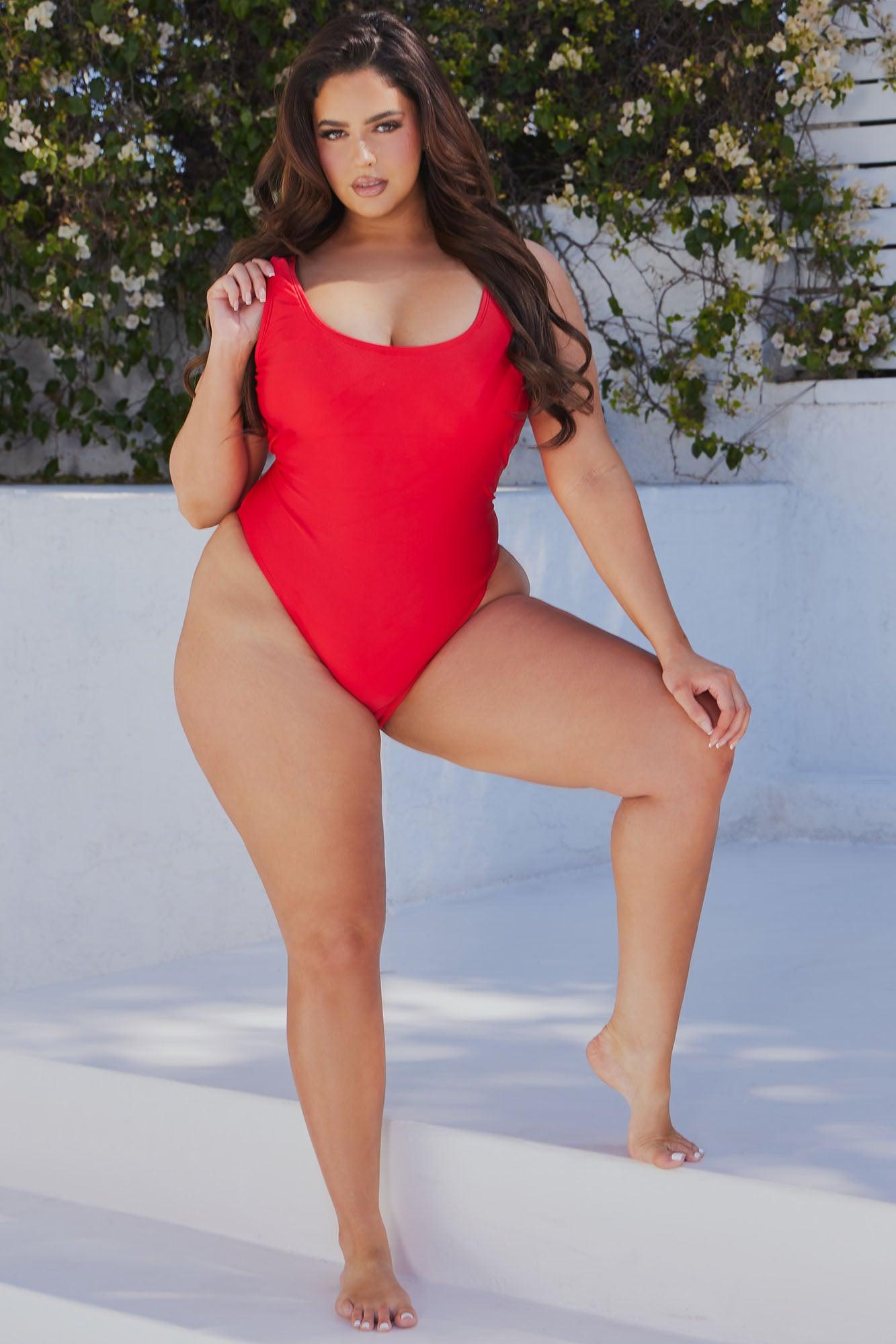 Bridget 1 Piece Swimsuit  - Red Product Image