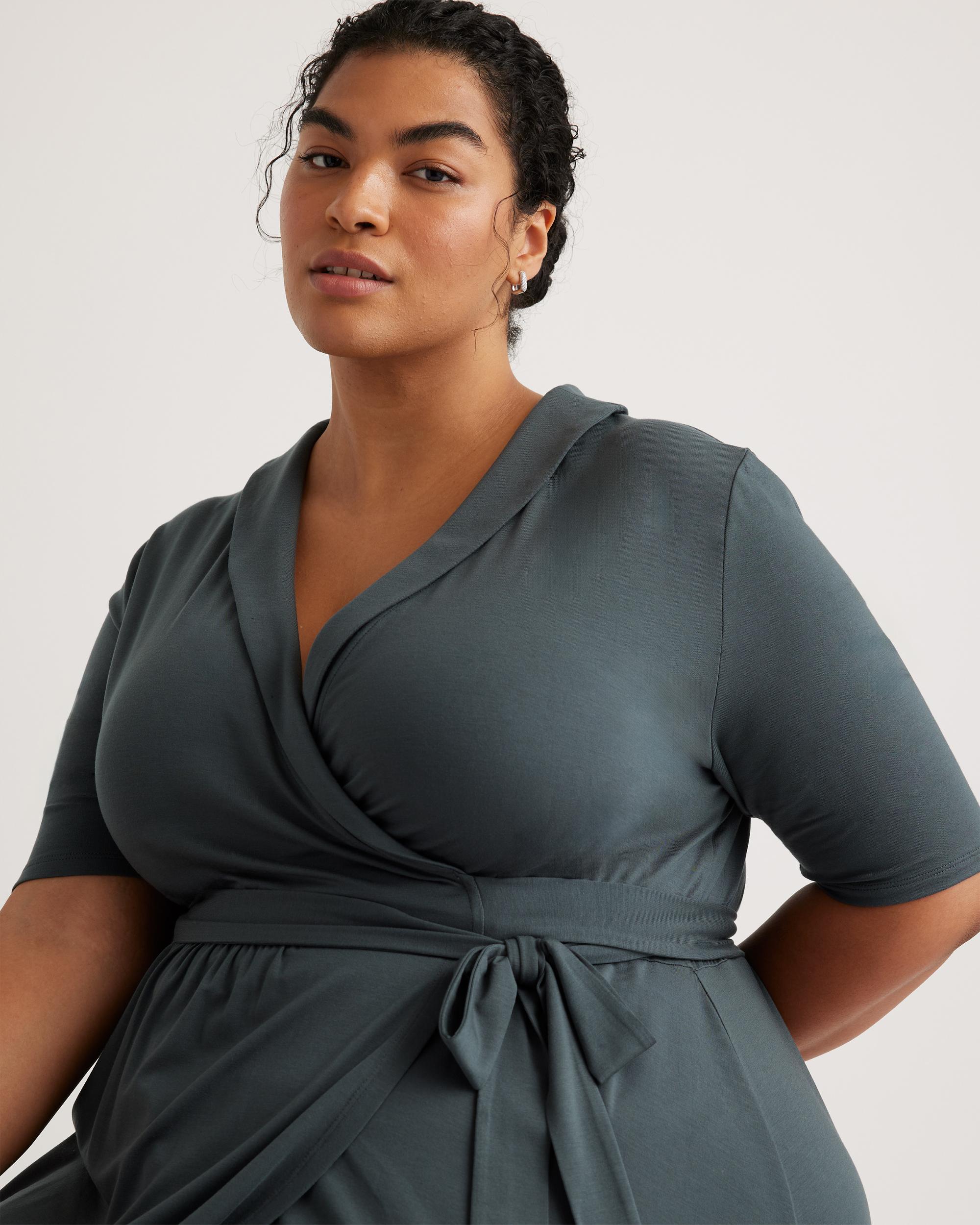 Quince | Women's Tencel Jersey Midi Wrap Dress Product Image