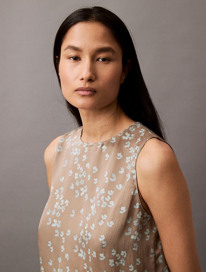 Satin Printed Tank Top Product Image