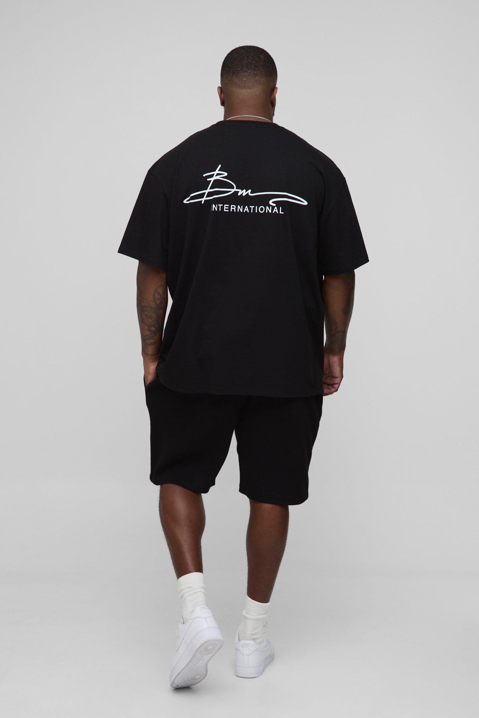 Plus Oversized BM International Print T-Shirt | boohooMAN USA Product Image