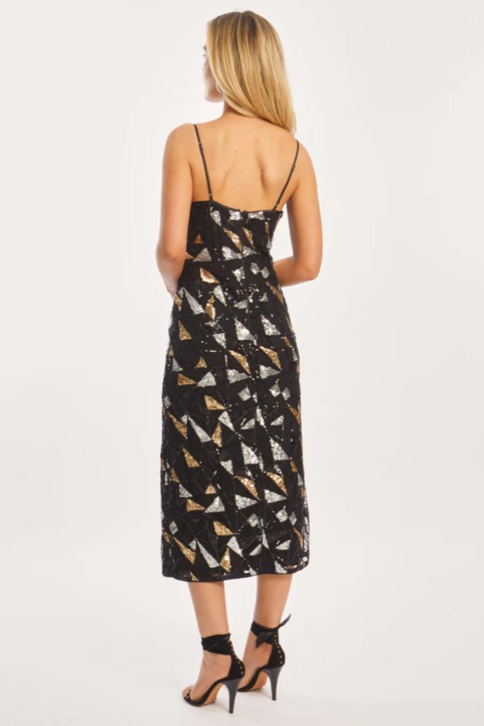Carolta Precious Metal Geo Sequin Dress Product Image