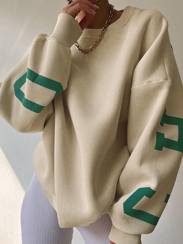 Back Letter Graphic Pullover Sweatshirt Product Image
