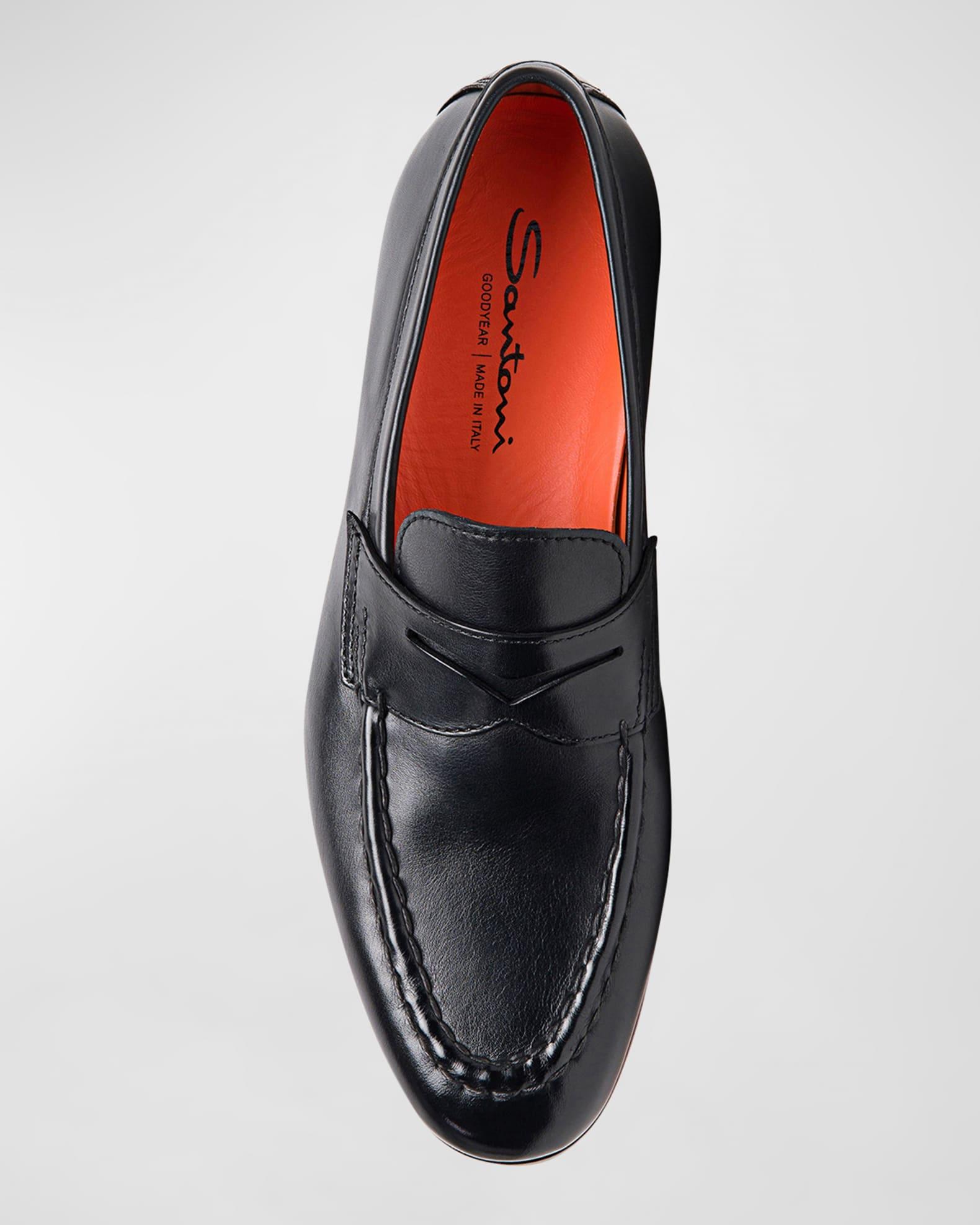 Men's Door Leather Penny Loafers Product Image