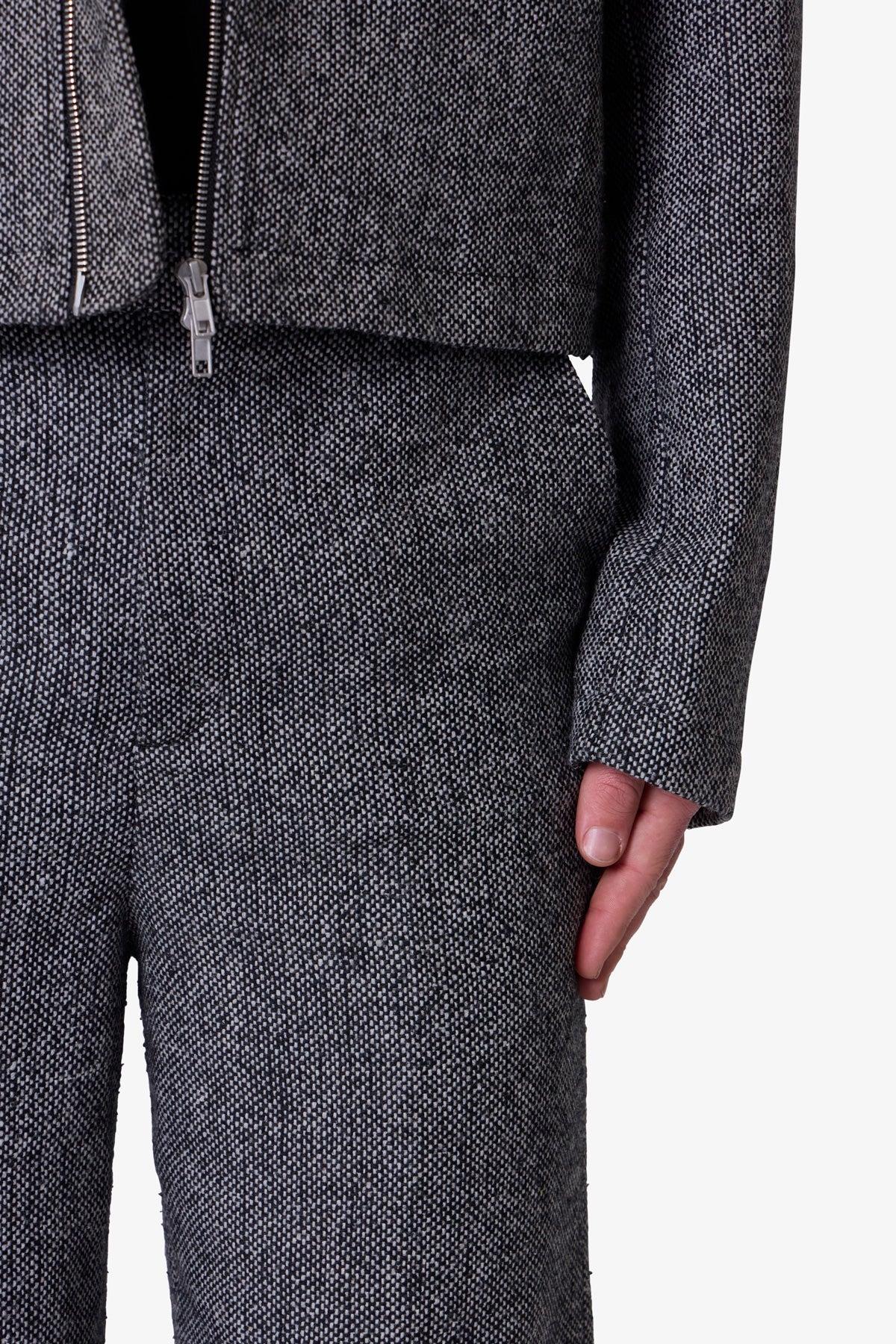 Tweed Trouser Pants - Black/Grey Product Image