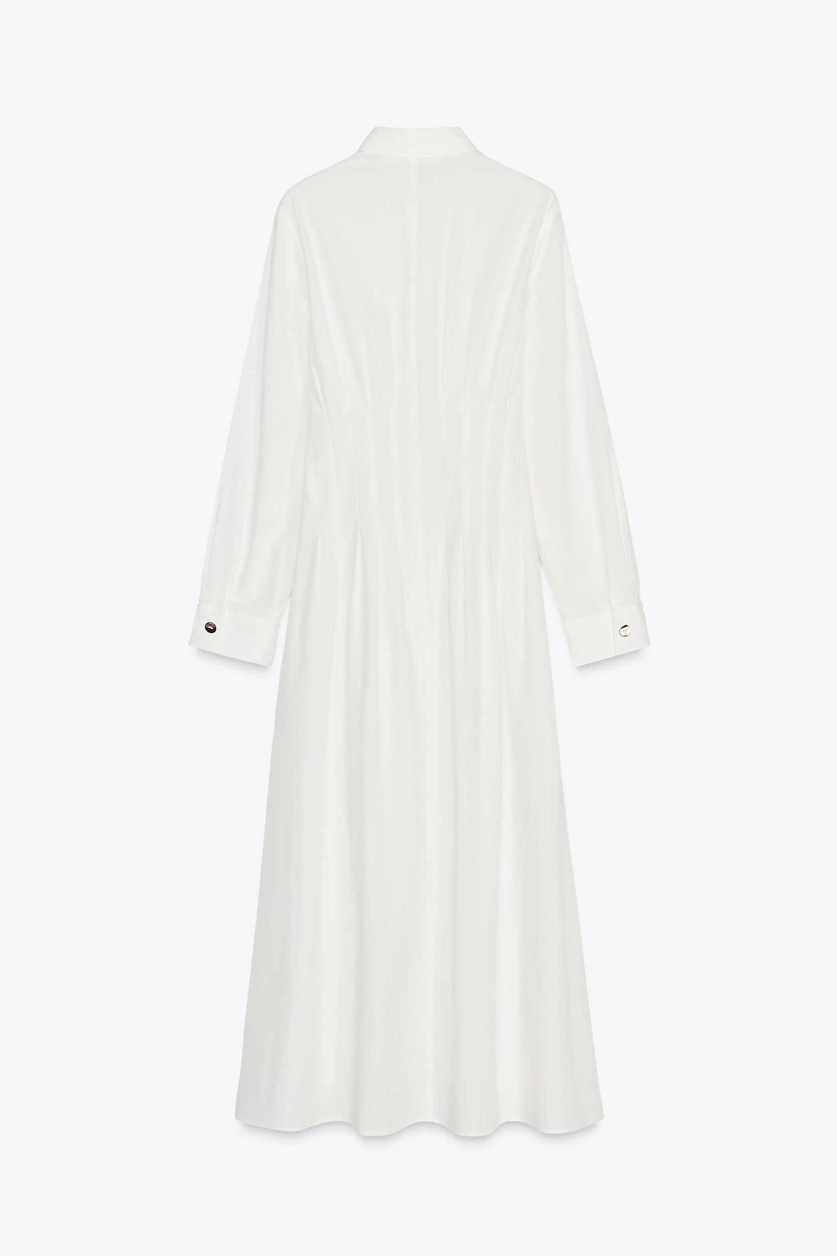 FITTED WAIST POPLIN DRESS Product Image