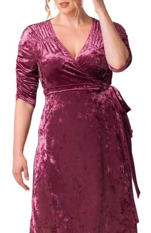 Cara Velvet Hi-Low Wrap Gown - Plus Product Image