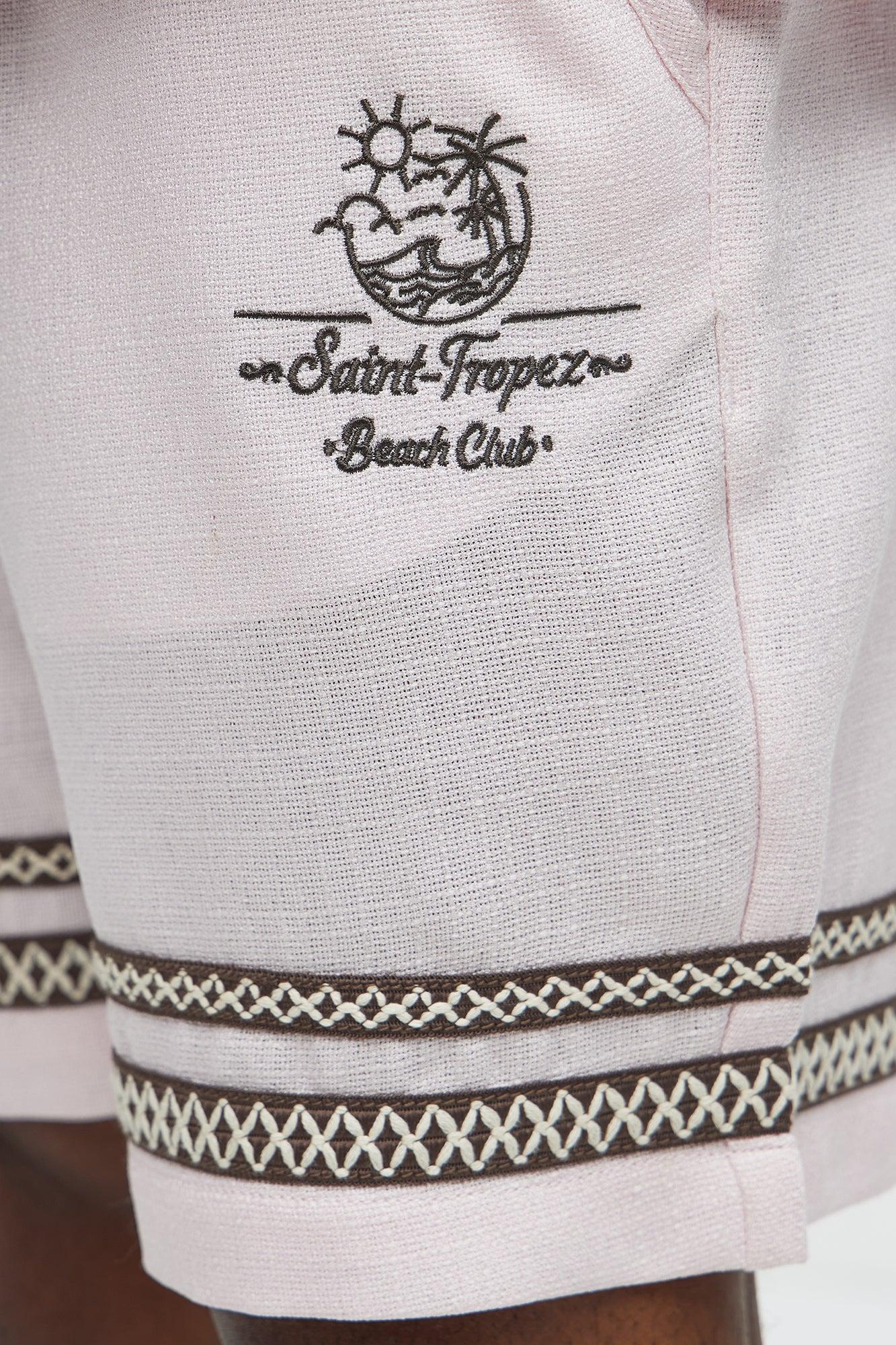 Saint Tropez Beach Club Linen Like Relaxed Short - Pink Male Product Image
