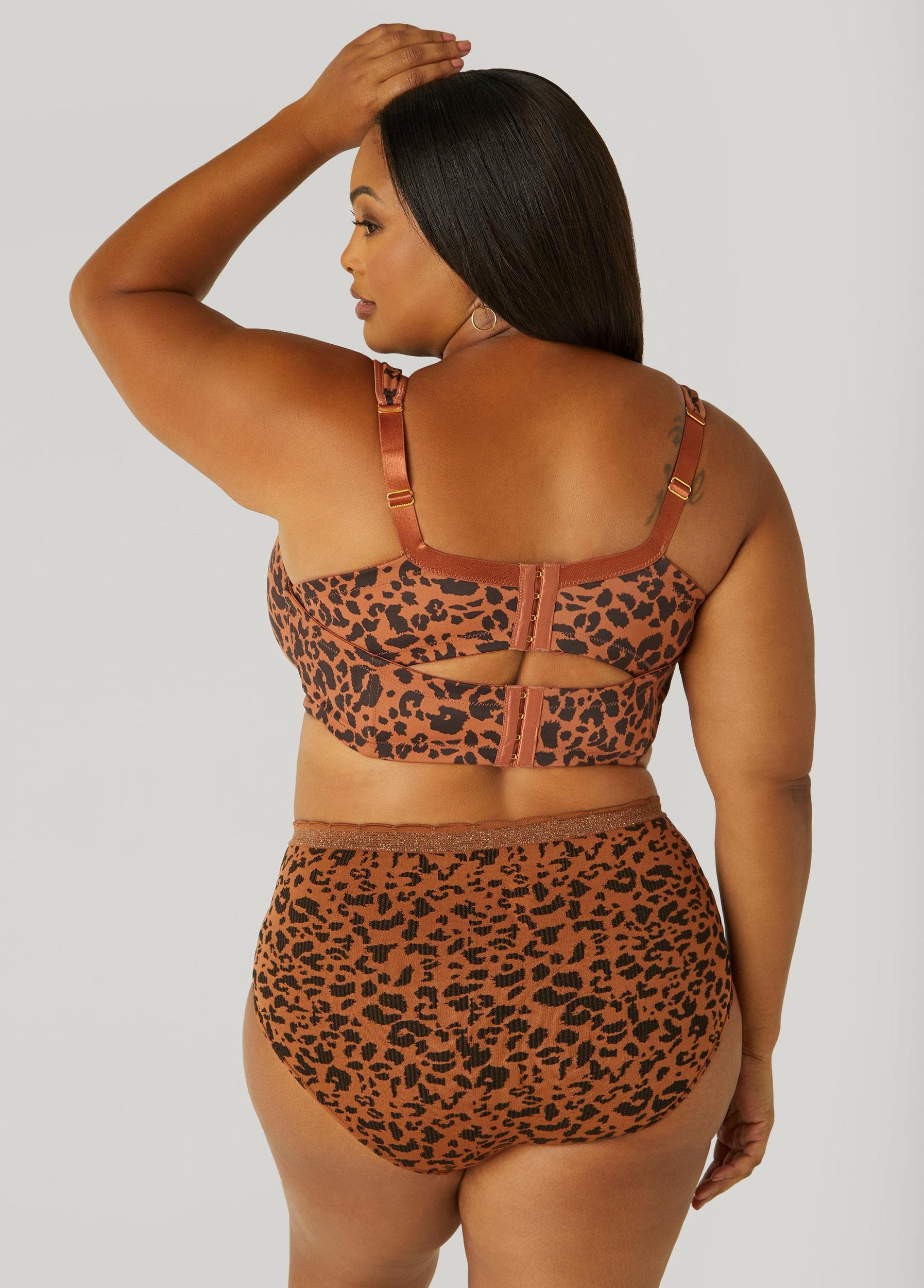 Plus Size Animal Print Full Coverage Butterfly Bra Ashley Stewart Product Image