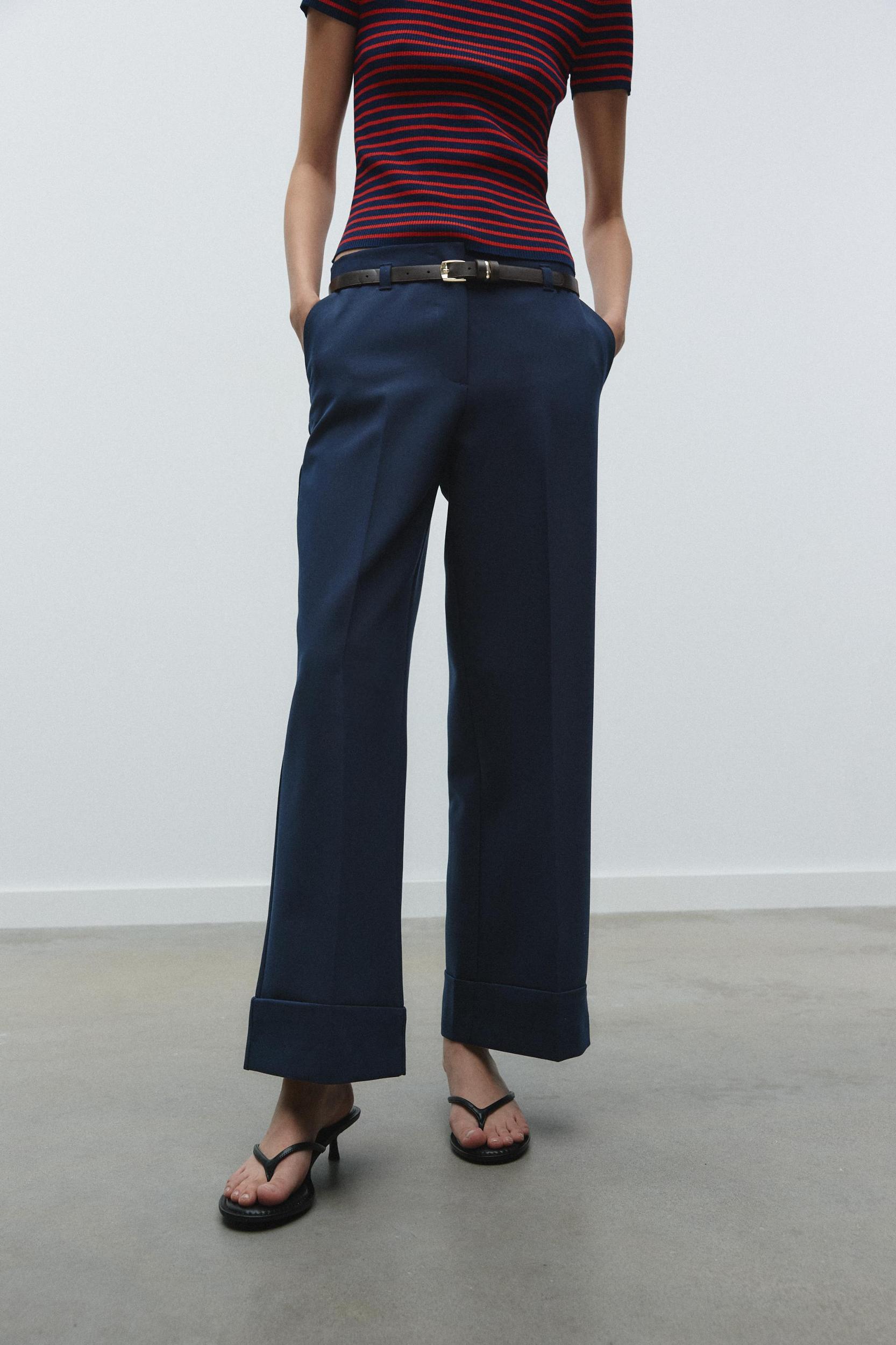 CUFFED BELTED PANTS Product Image