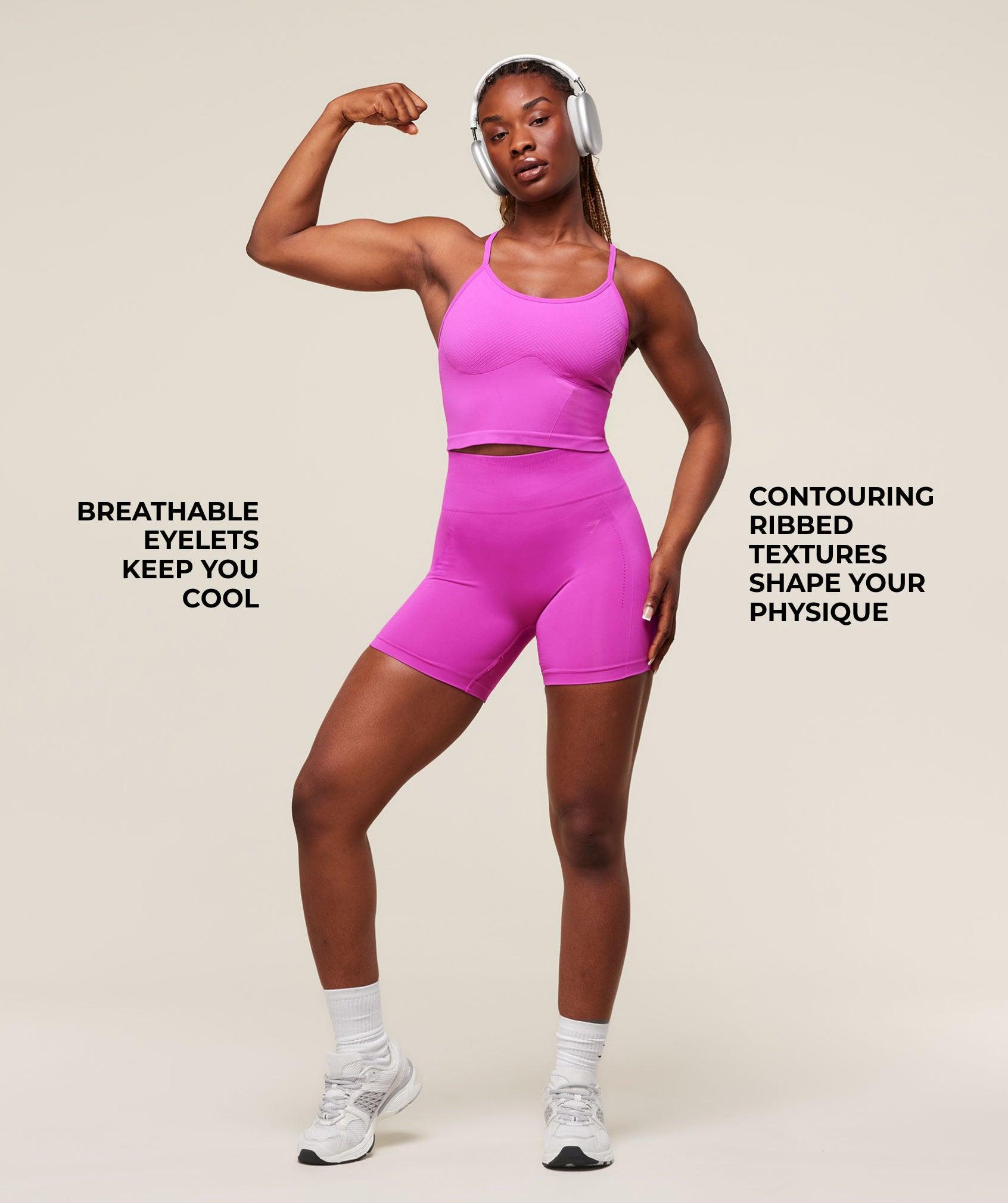 Gymshark Energised Seamless Crop Top - Vibrant Pink Female Product Image