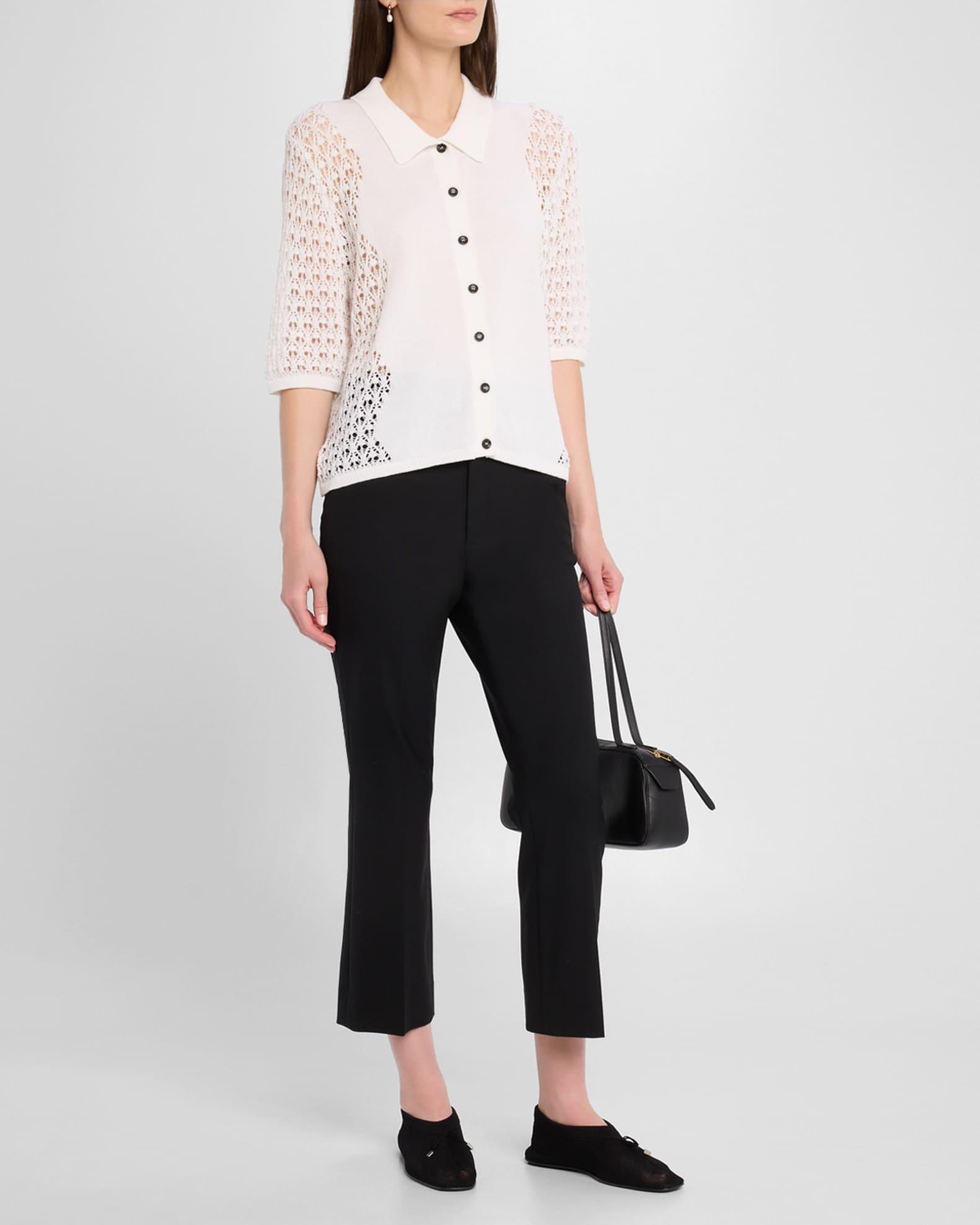 Lace Knit Polo Cardigan Product Image