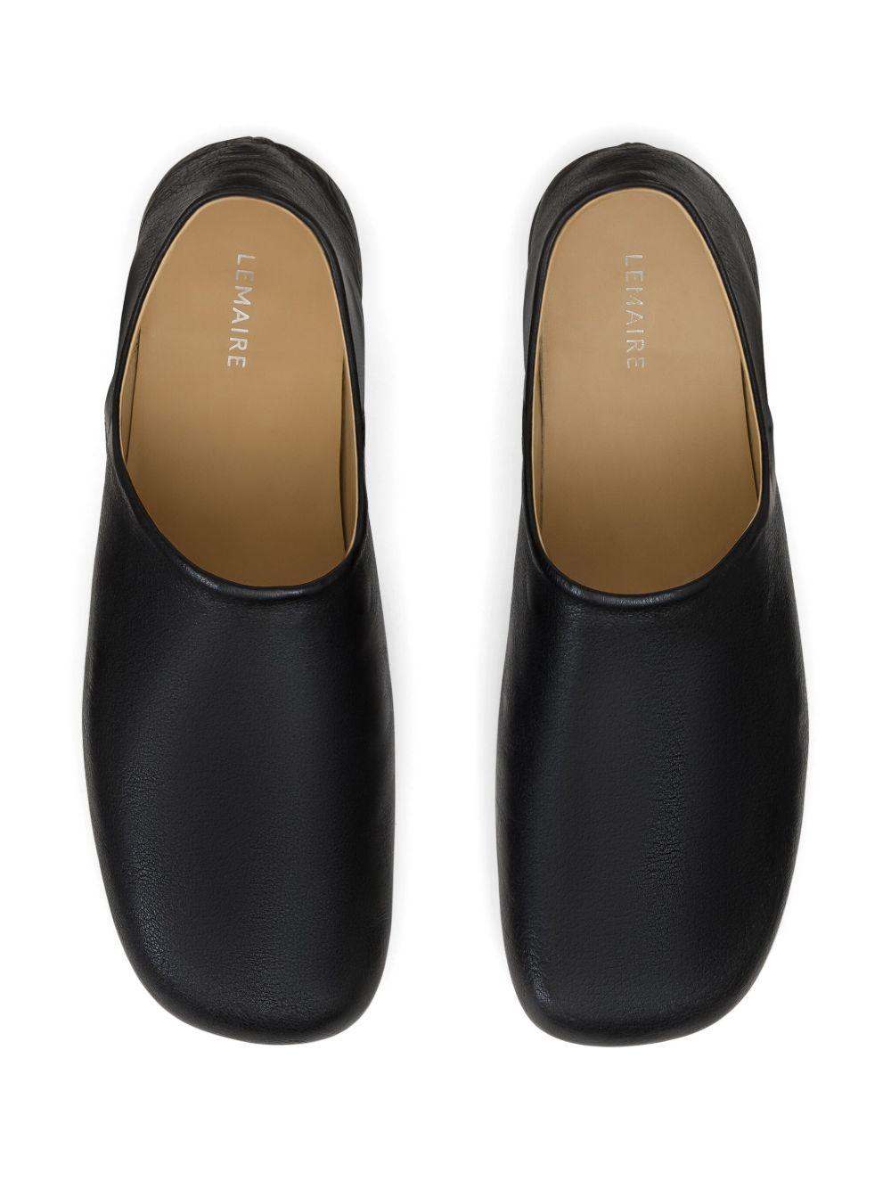 folding-heel leather slippers Product Image