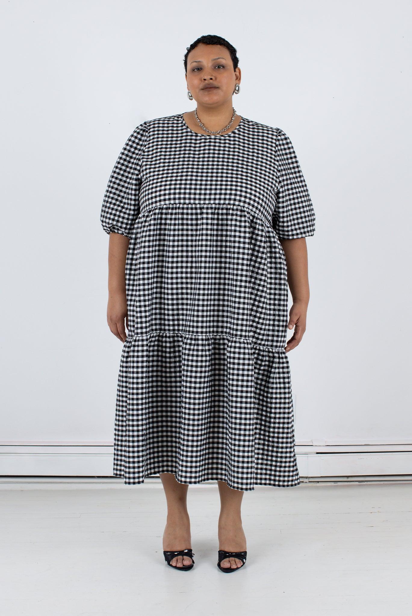 Rosemary Dress - Black Check Product Image