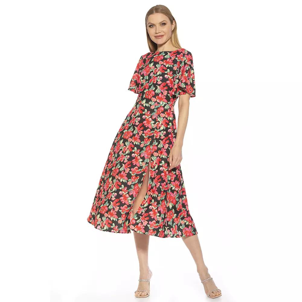 Women's ALEXIA ADMOR Boatneck Flutter Sleeve Fit & Flare Dress,  Product Image