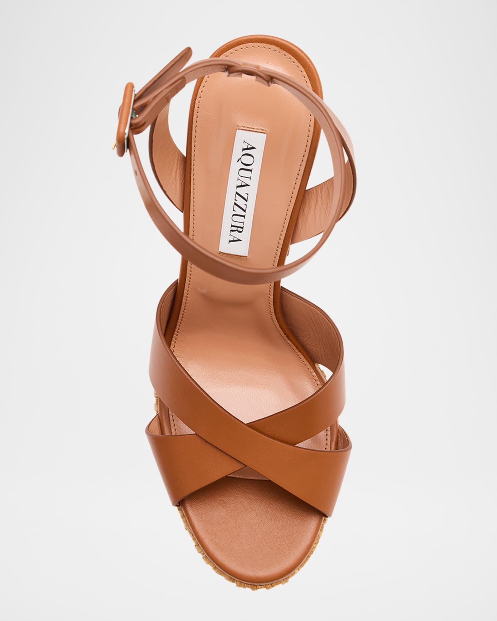 Sunseeker Wicker and Leather Block-Heel Sandals Product Image