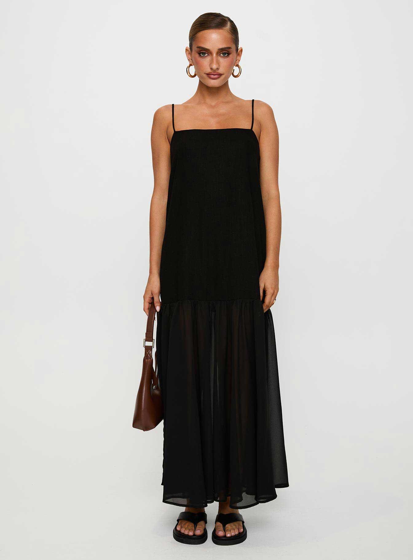 Iskra Drop Waist Maxi Dress Black Product Image
