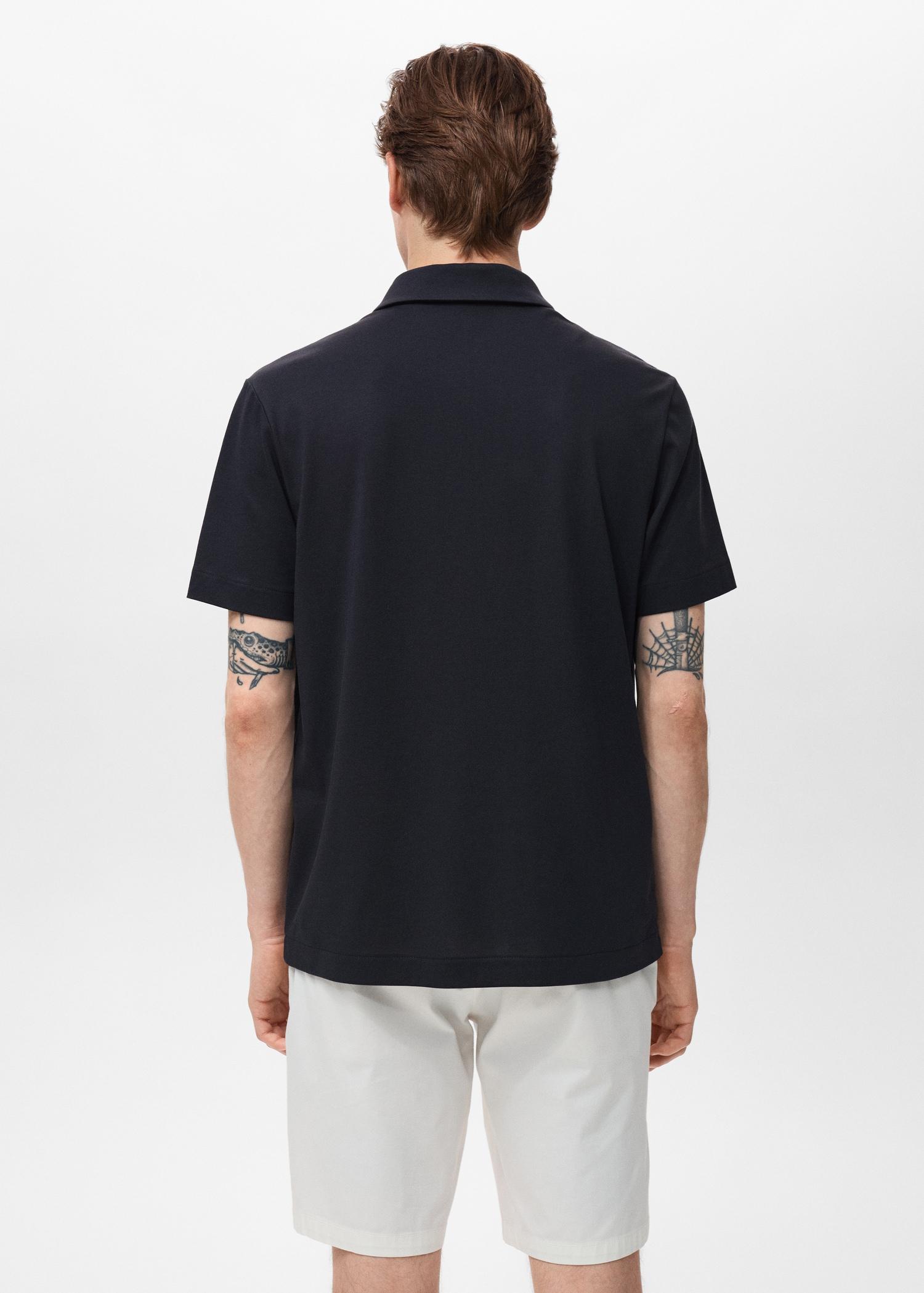 Zip neck polo shirt - Men | MANGO USA Product Image