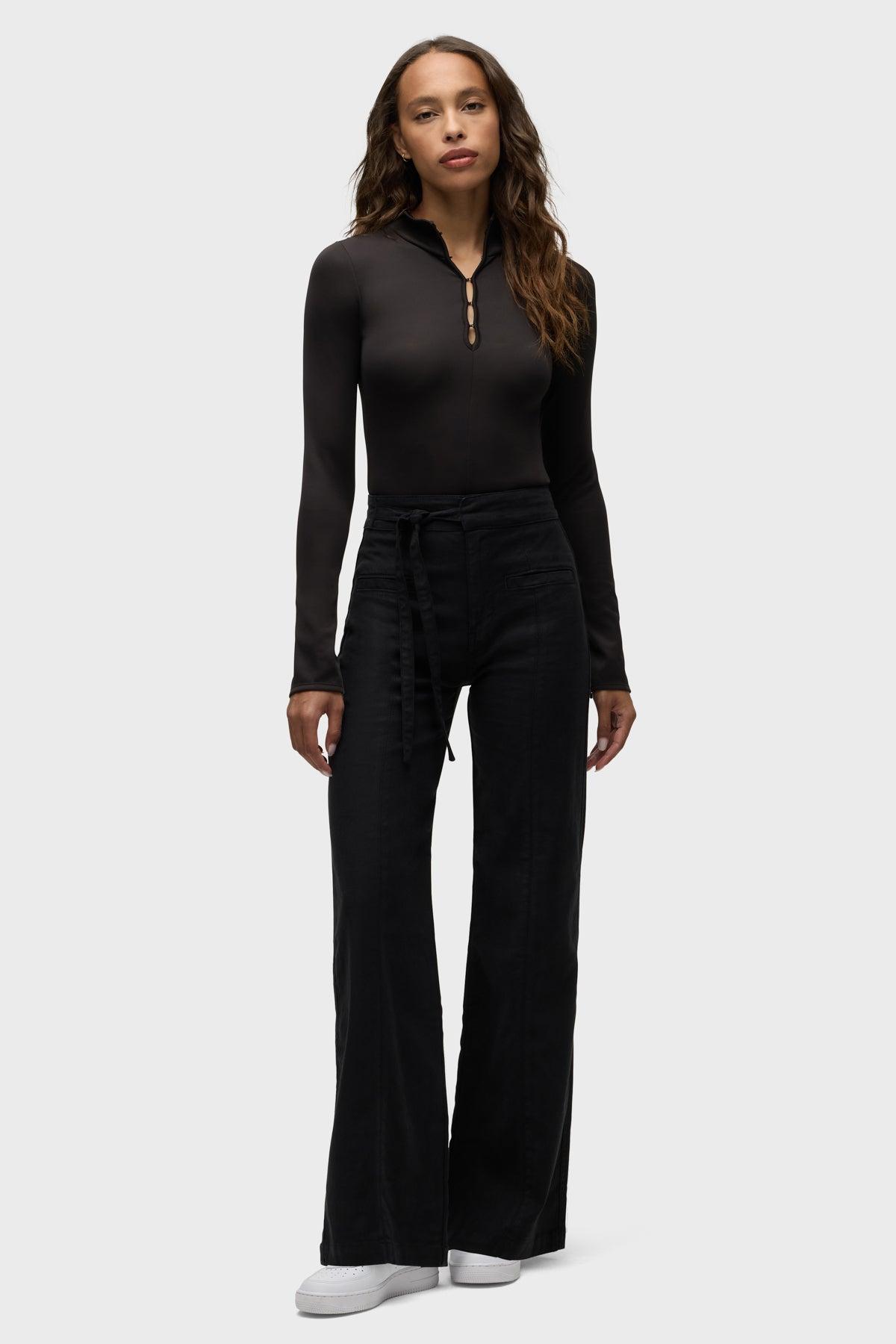 Tie Waist Pintucked Trouser Pant Female Product Image