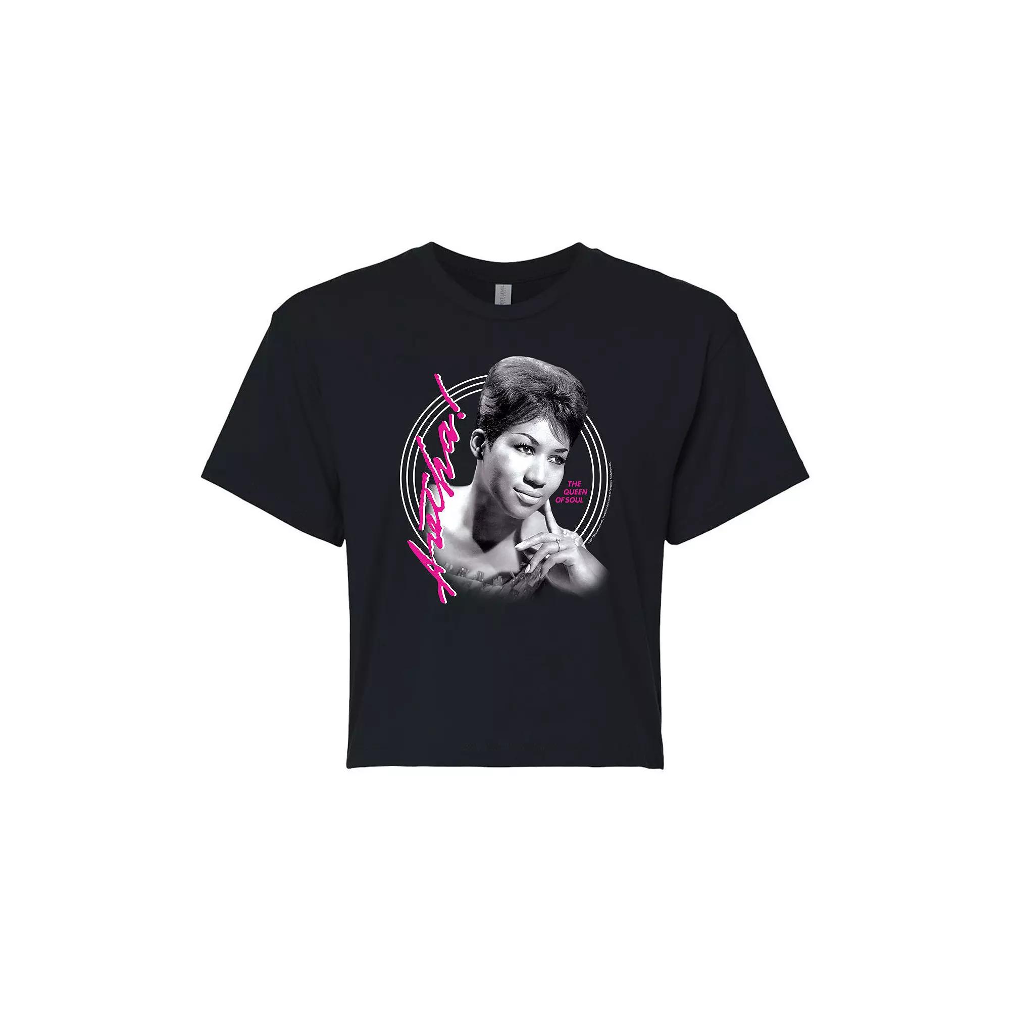 Juniors' Aretha Franklin Soul Queen Cropped Graphic Tee, Girl's,  Product Image