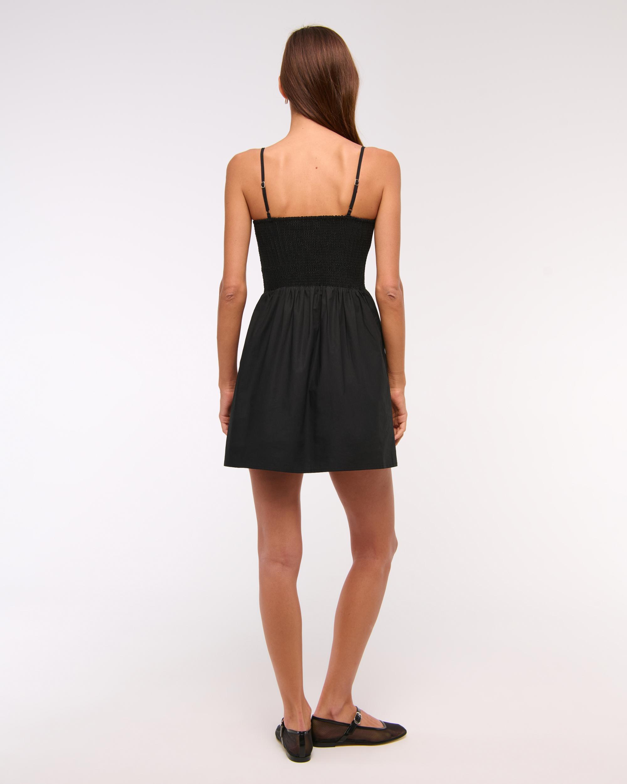 Dipped-Waist Smocked Mini Dress Product Image