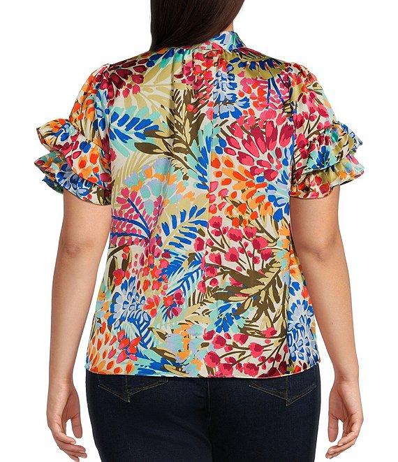 Sugarlips Plus Multi Floral Magic Moment Neck Tie Top Product Image