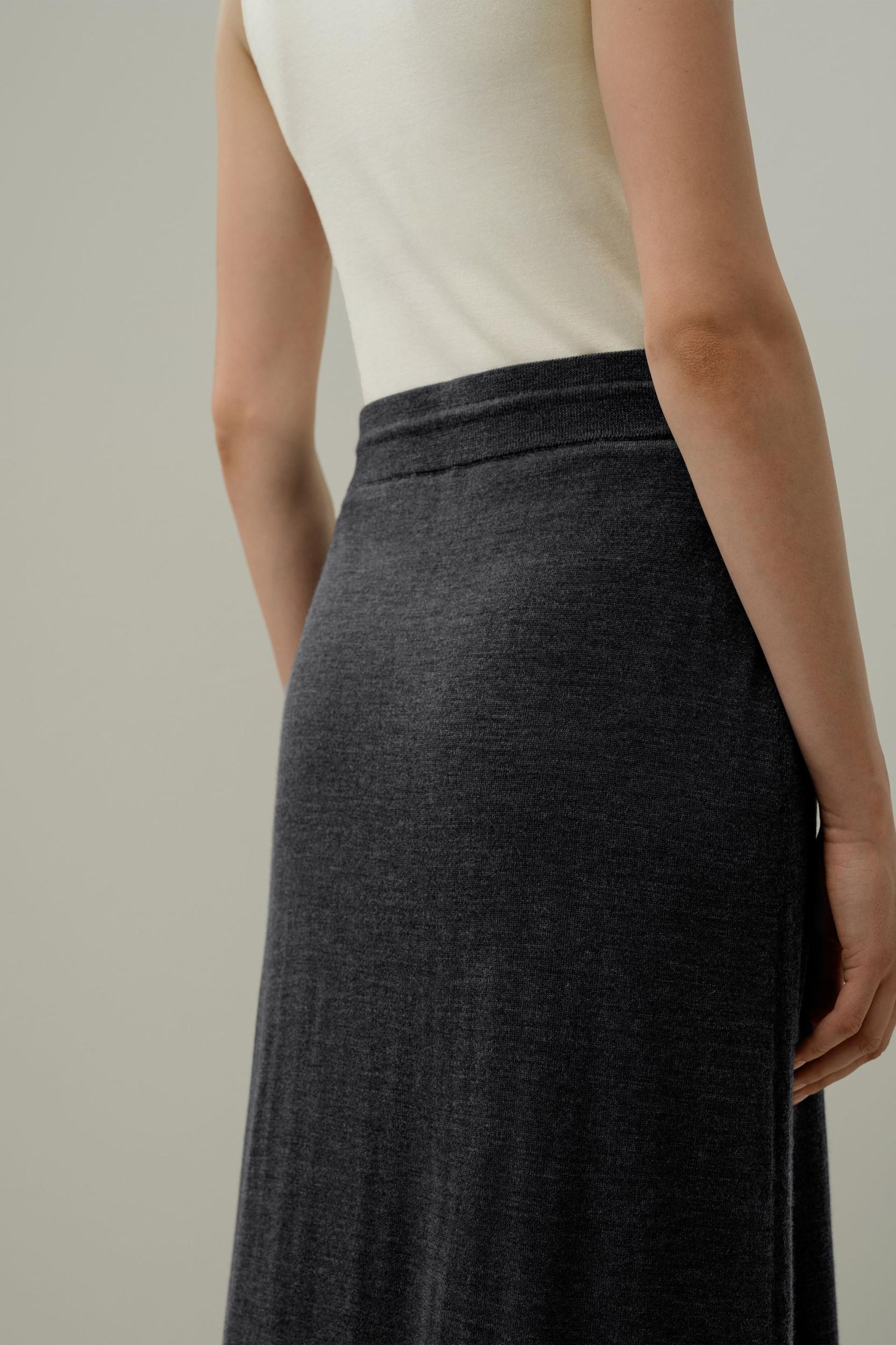 Merino Wool Drawstring Maxi Skirt Product Image