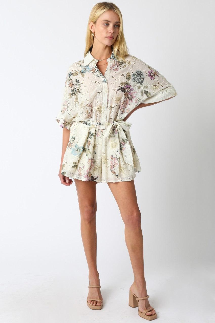 Tanna Floral Eyelet Romper Product Image