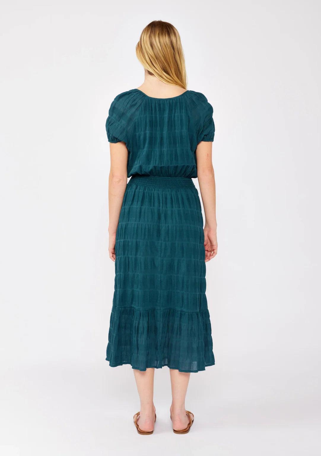 Puff Sleeve Smocked Midi Dress Product Image