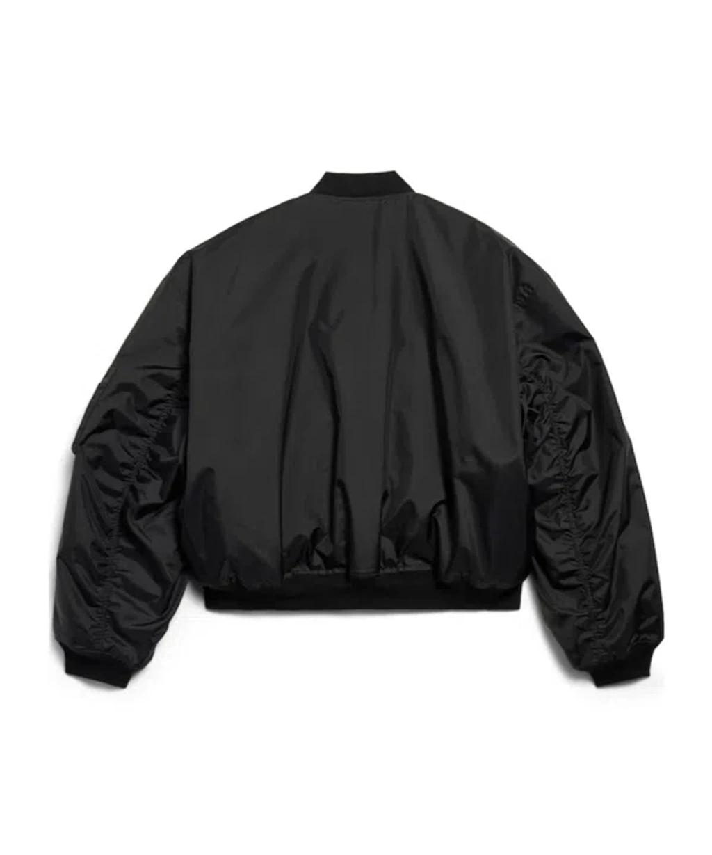 BALENCIAGA Nylon Uniform Merch Large Fit Bomber In Black Product Image