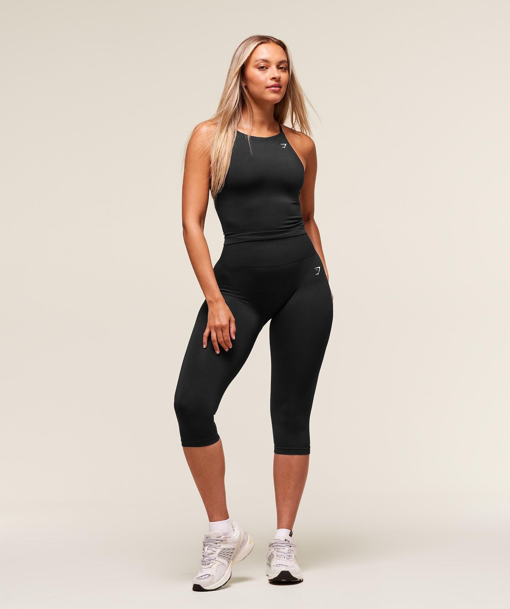 Gymshark Everyday Seamless Tank With Shelf - Black Female Product Image