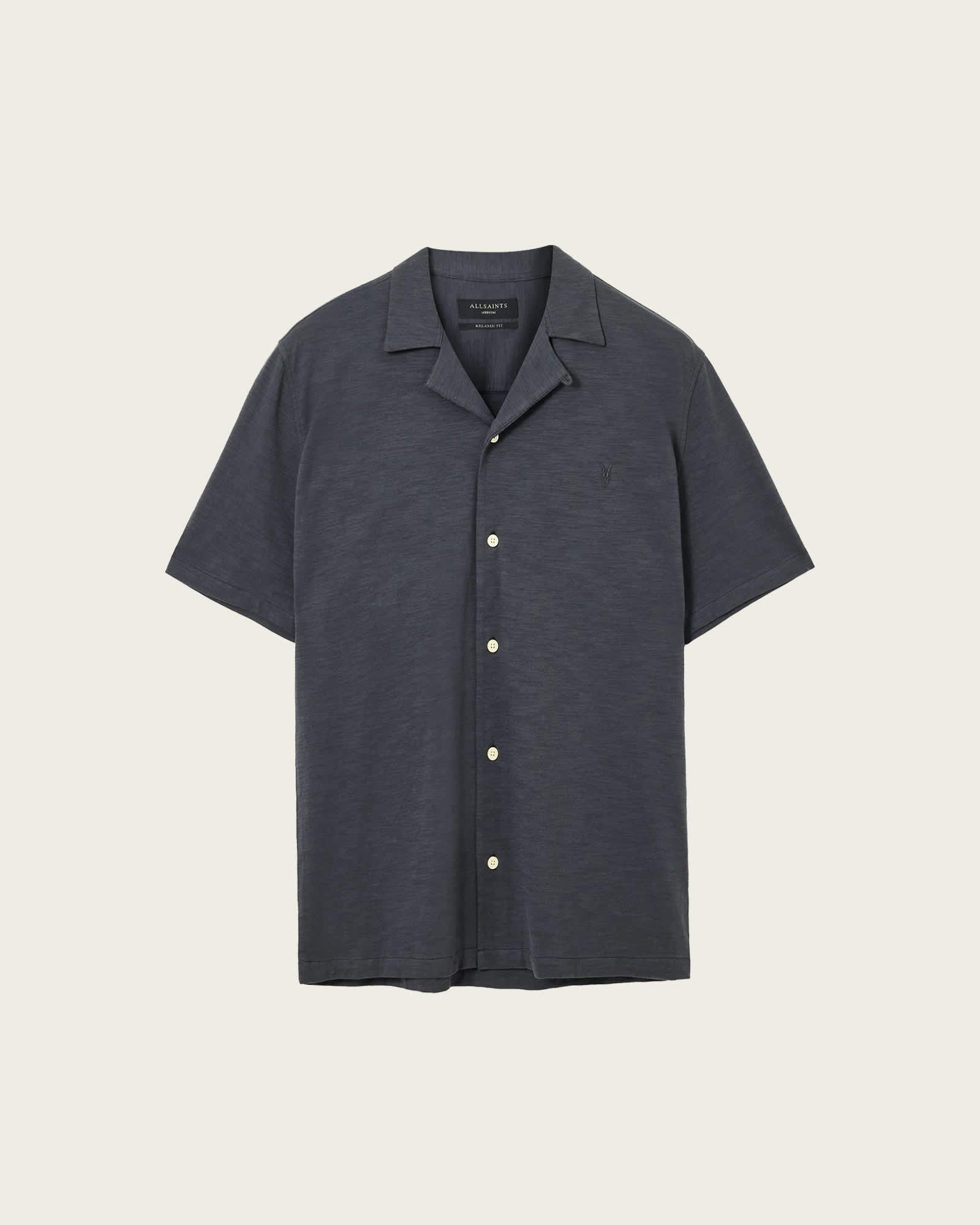 Robson Short Sleeve Ramskull Shirt PHANTOM BLUE | ALLSAINTS US Product Image
