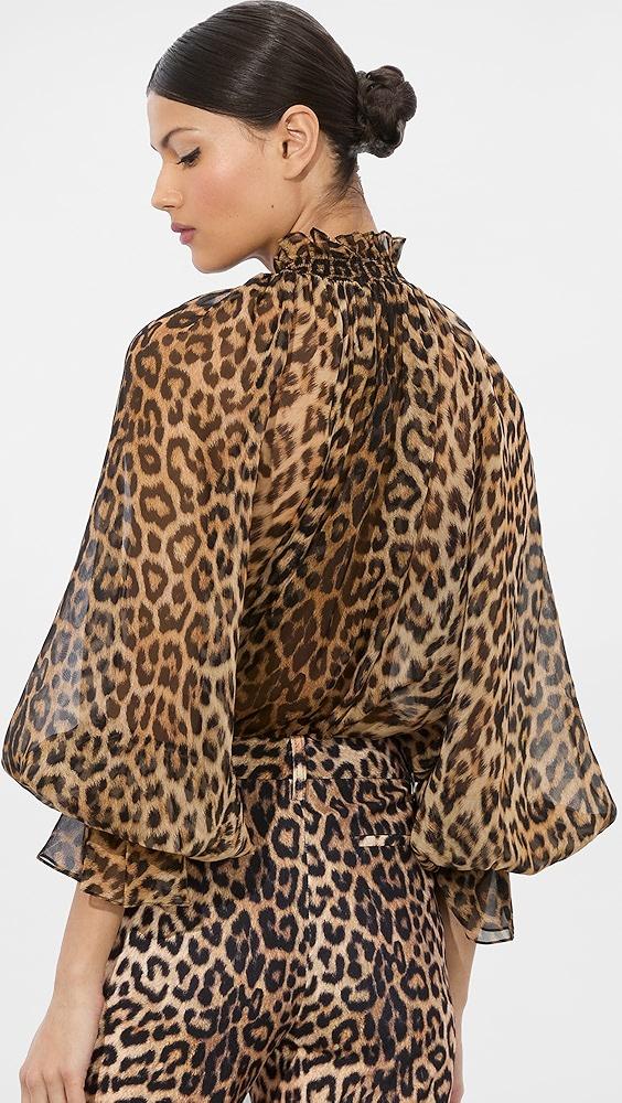 alice + olivia Norah Tie Sleeve Peasant Blouse | Shopbop Product Image