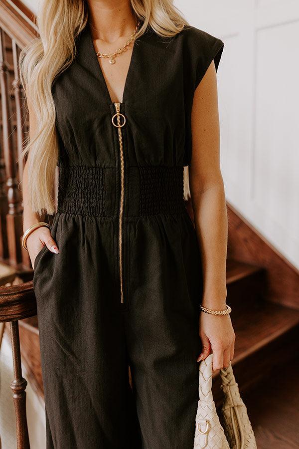 Vip Party Wide Leg Jumpsuit in Black Product Image