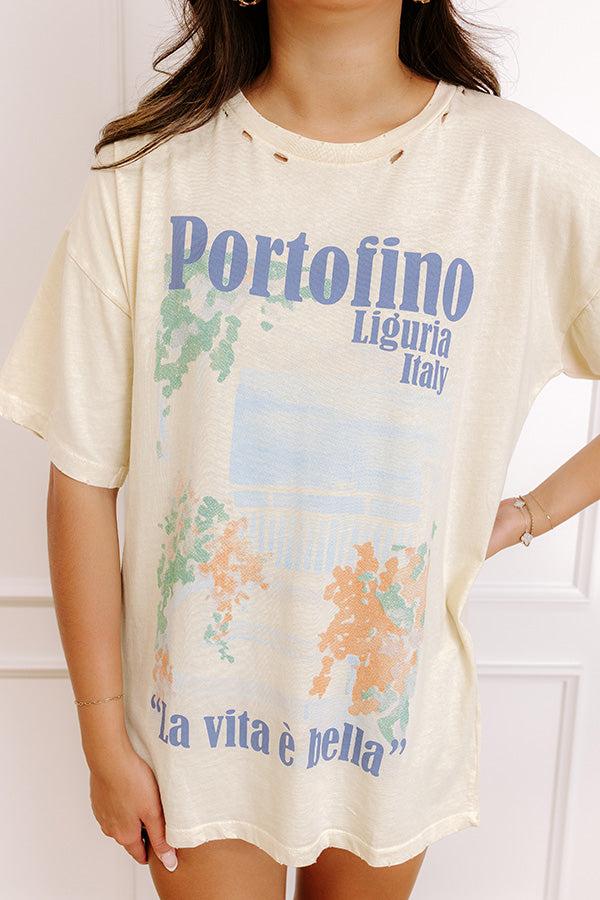 Portofino Italy Distressed Oversized Graphic Tee Product Image