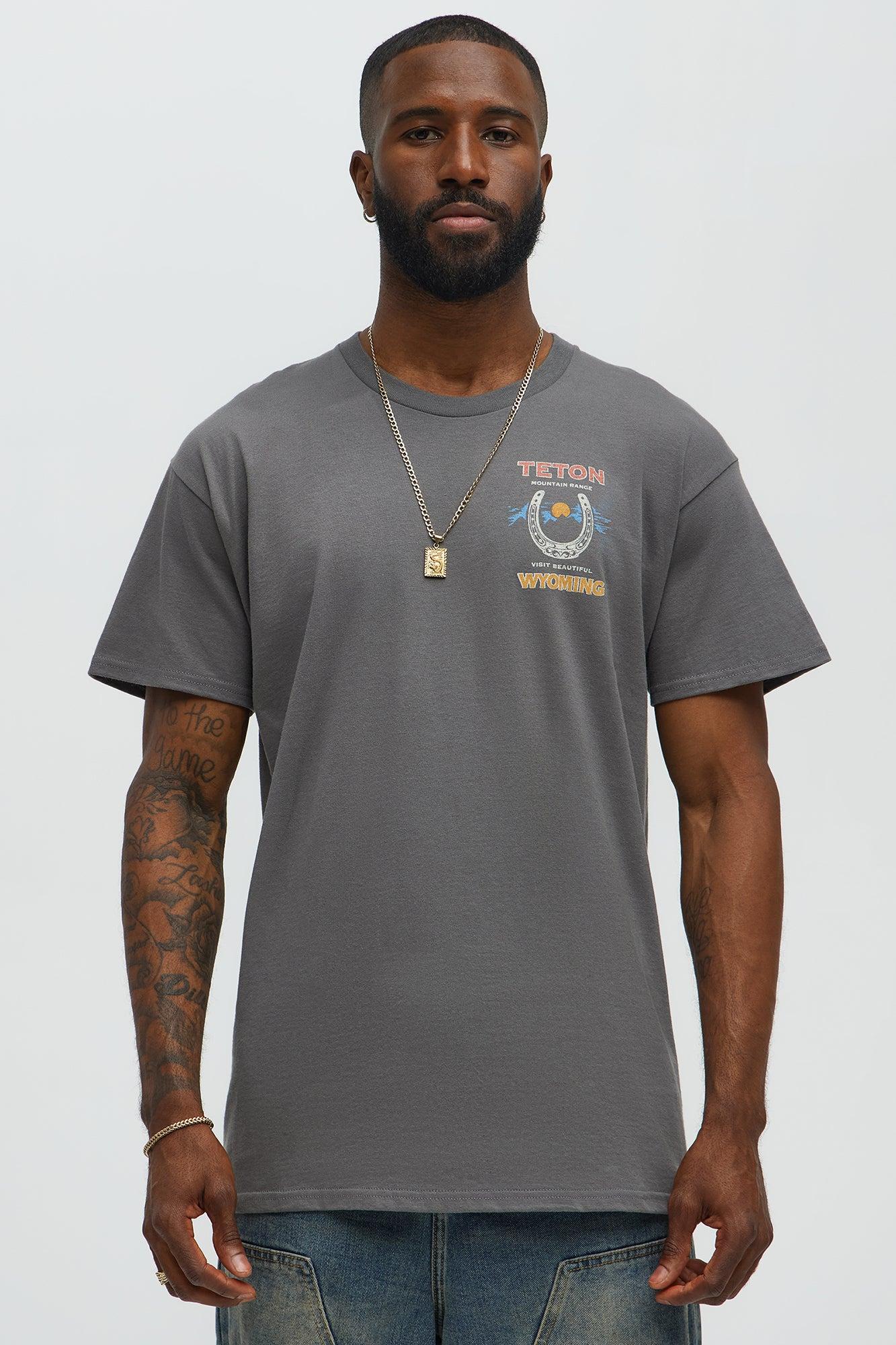 Teton Mountain Range Short Sleeve Tee - Charcoal Male Product Image