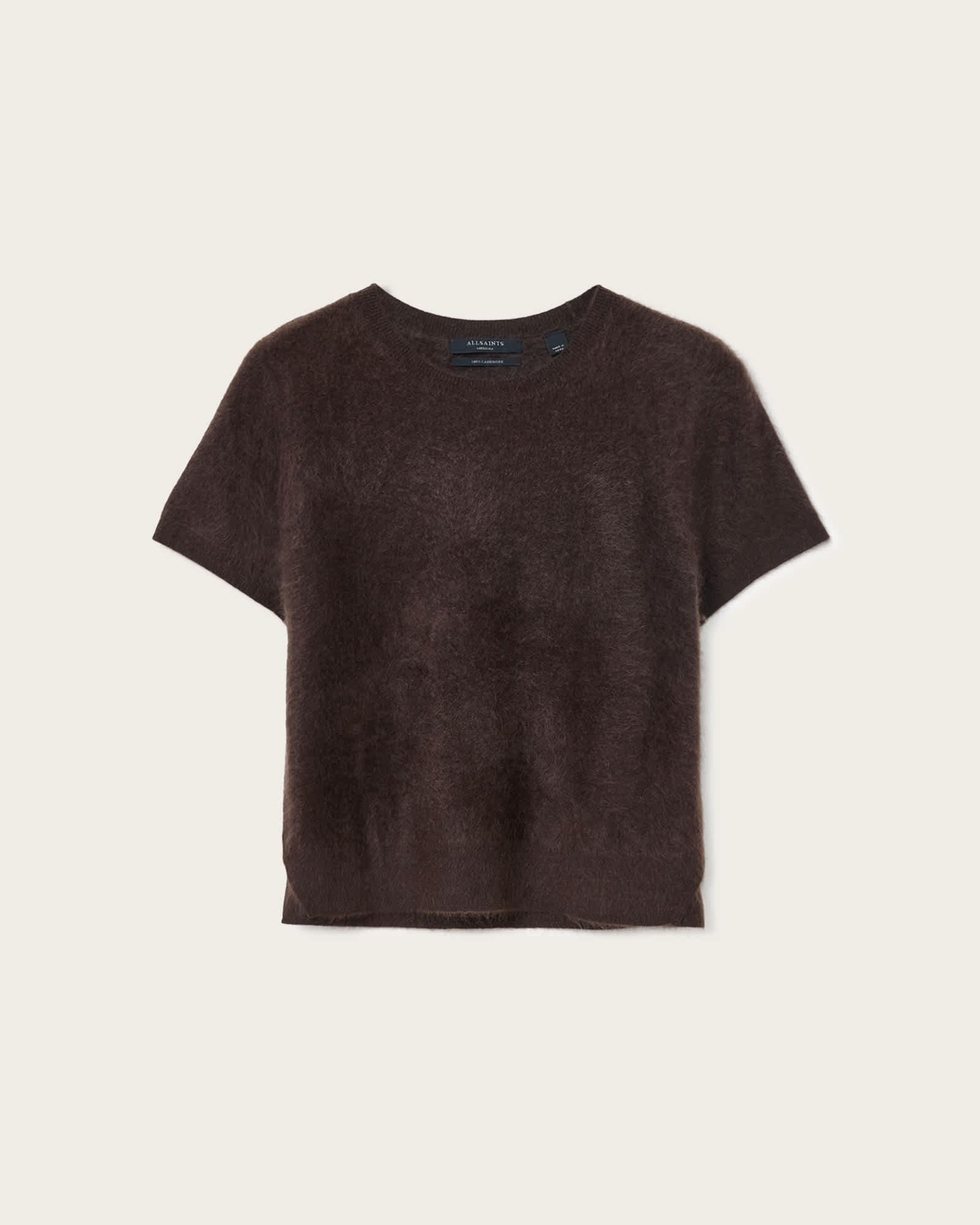 Rebel Cashmere T-Shirt OXBLOOD RED | ALLSAINTS US Product Image