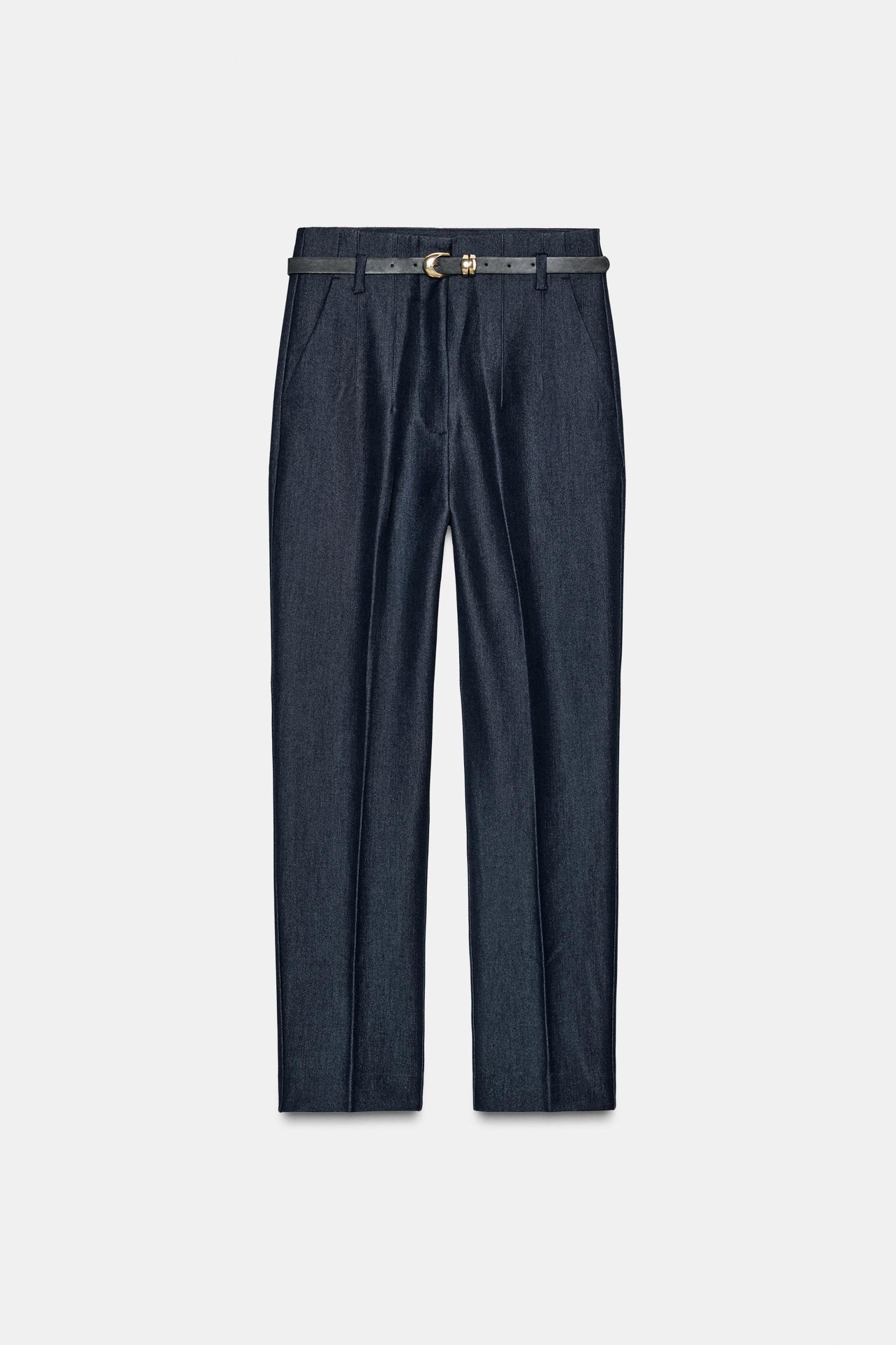 HIGH-WAISTED BELTED PANTS Product Image
