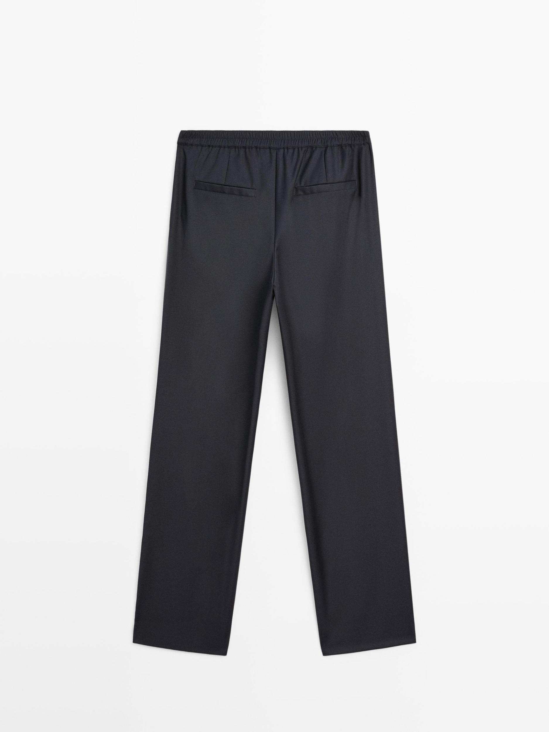 Dart trousers with elastic waistband Product Image
