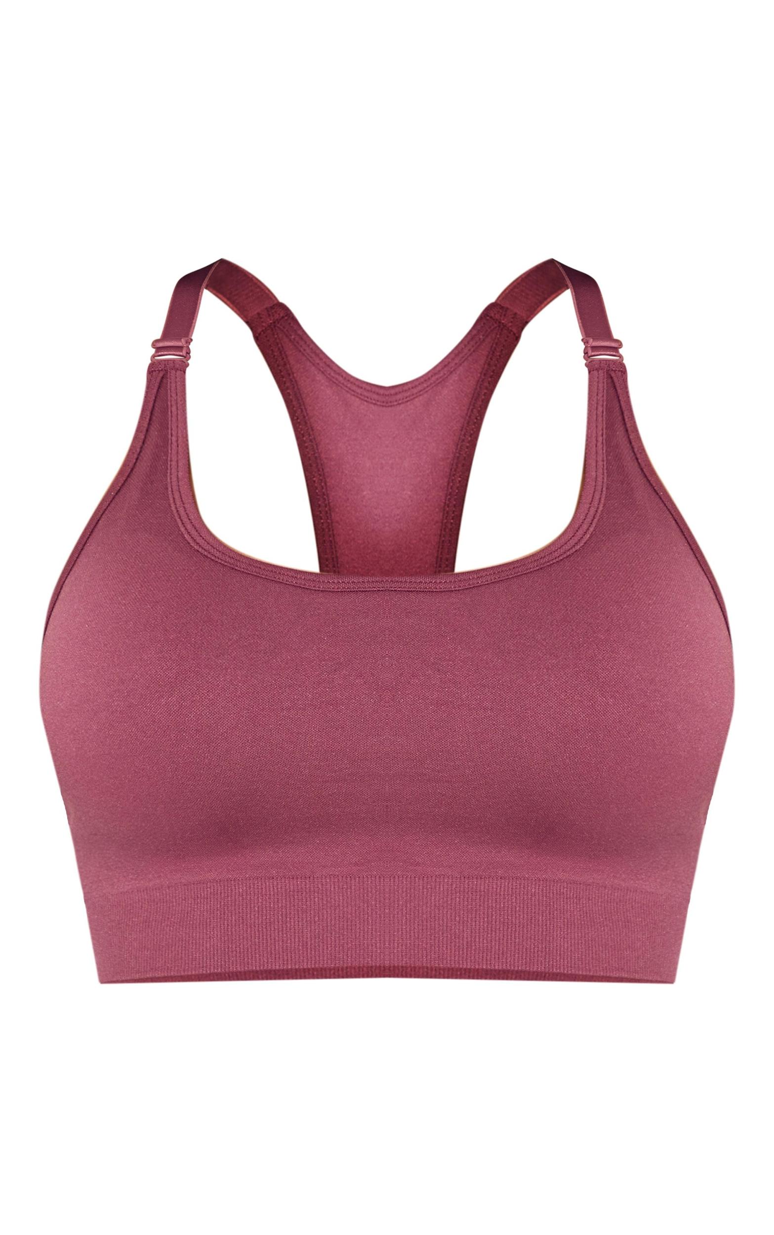 Shape Burgundy Seamless Active Cupped Sports Bra Product Image