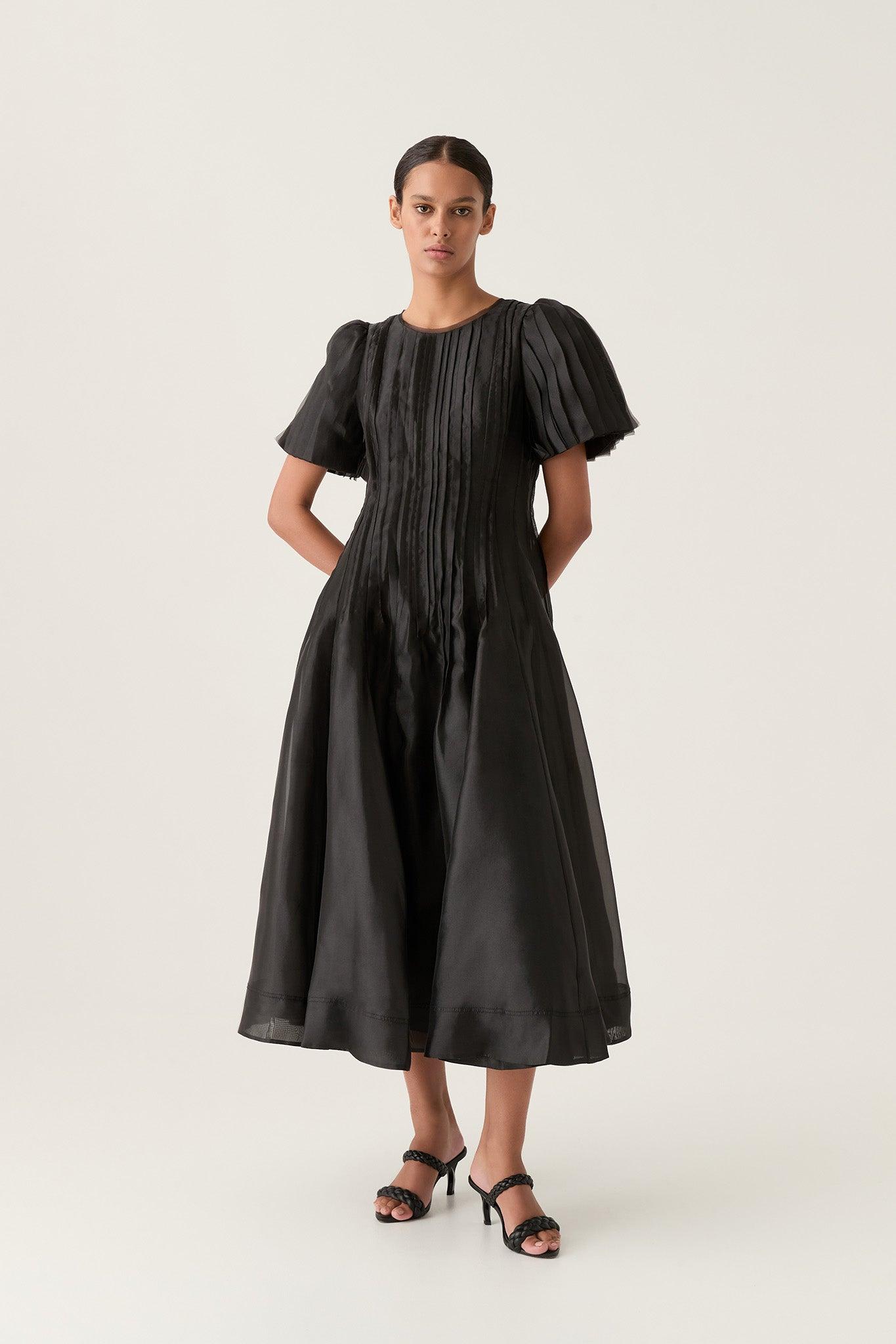 Nova Pleated Midi Dress Product Image
