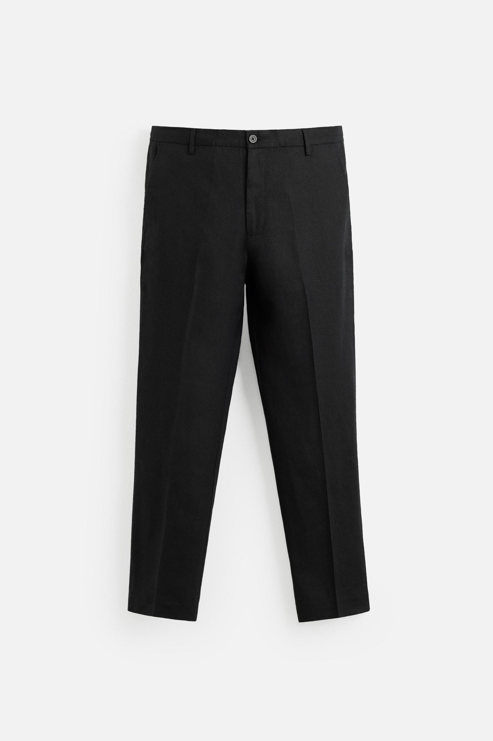 100% LINEN REGULAR FIT PANTS Product Image