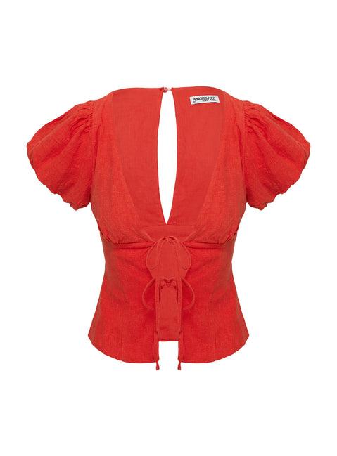Wilhelmina Blouse Top Red Product Image