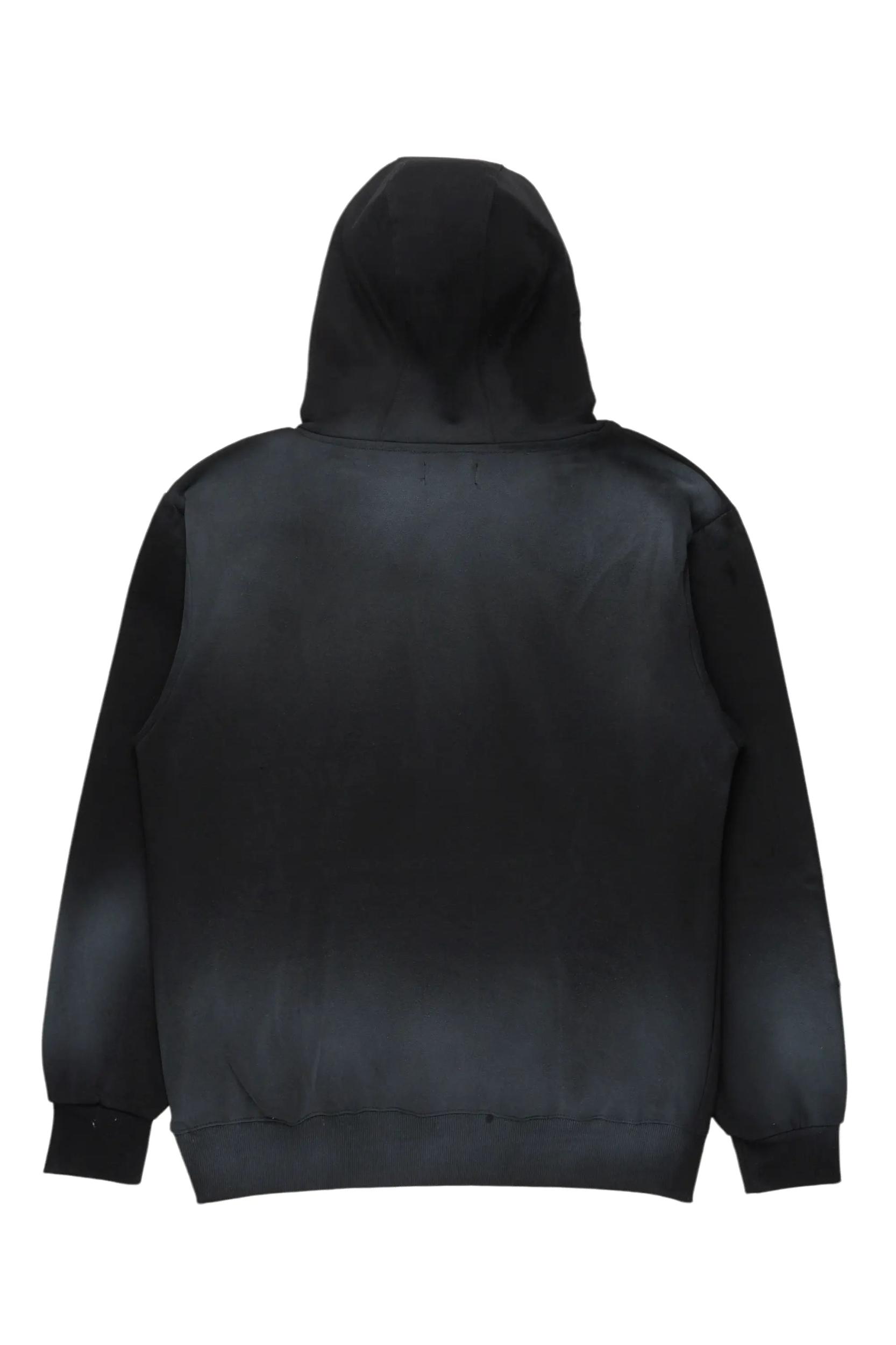 Baki Black Distressed Hoodie Male Product Image